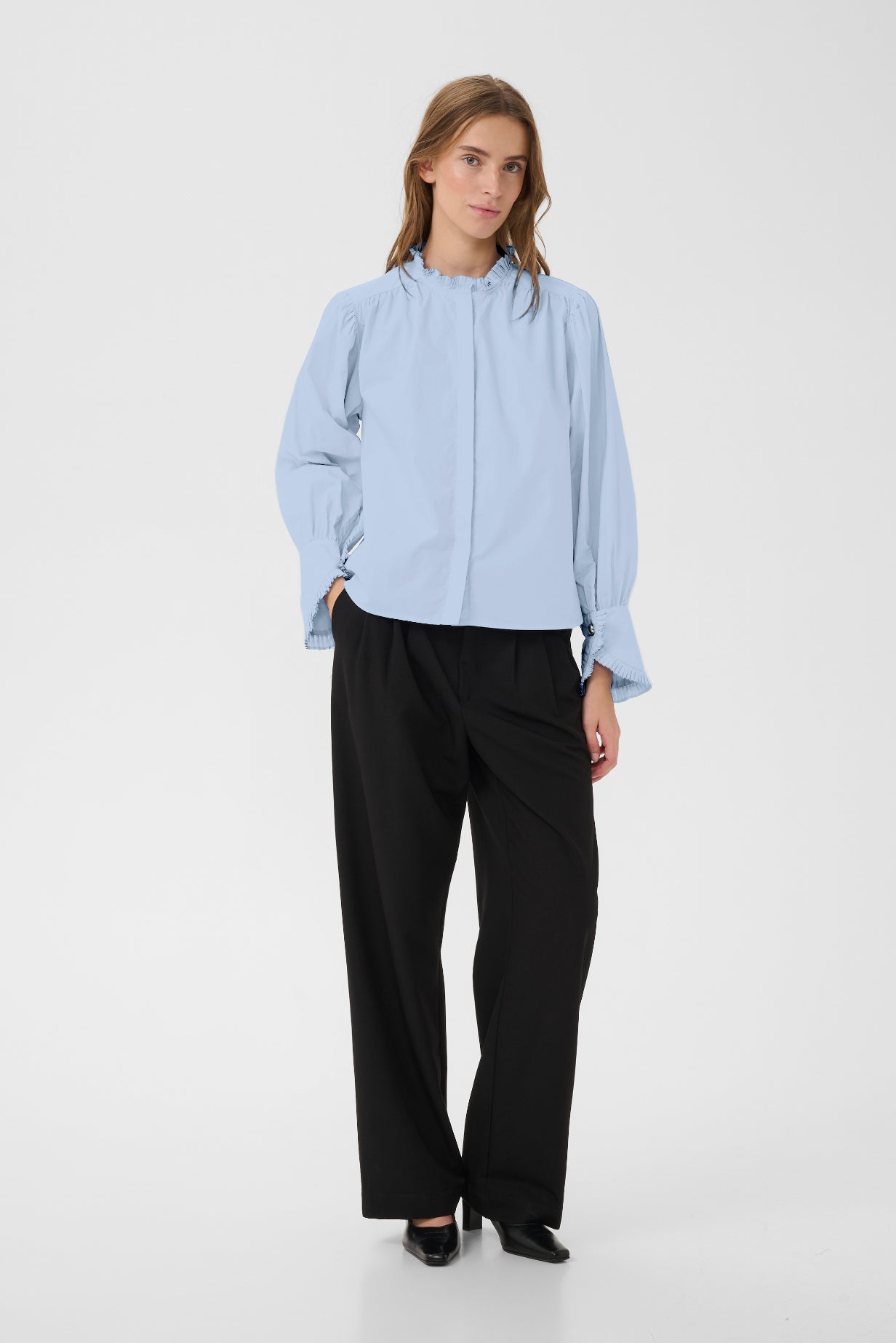 KAREN BY SIMONSEN ELSE BLOUSE COTTON BLUE