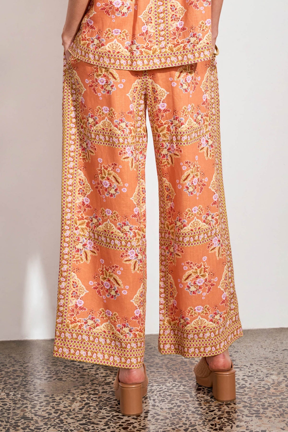 ZOE KRATZMAN MERCHANT PANT MARIGOLD GLOW ORANGE PRINT PANT