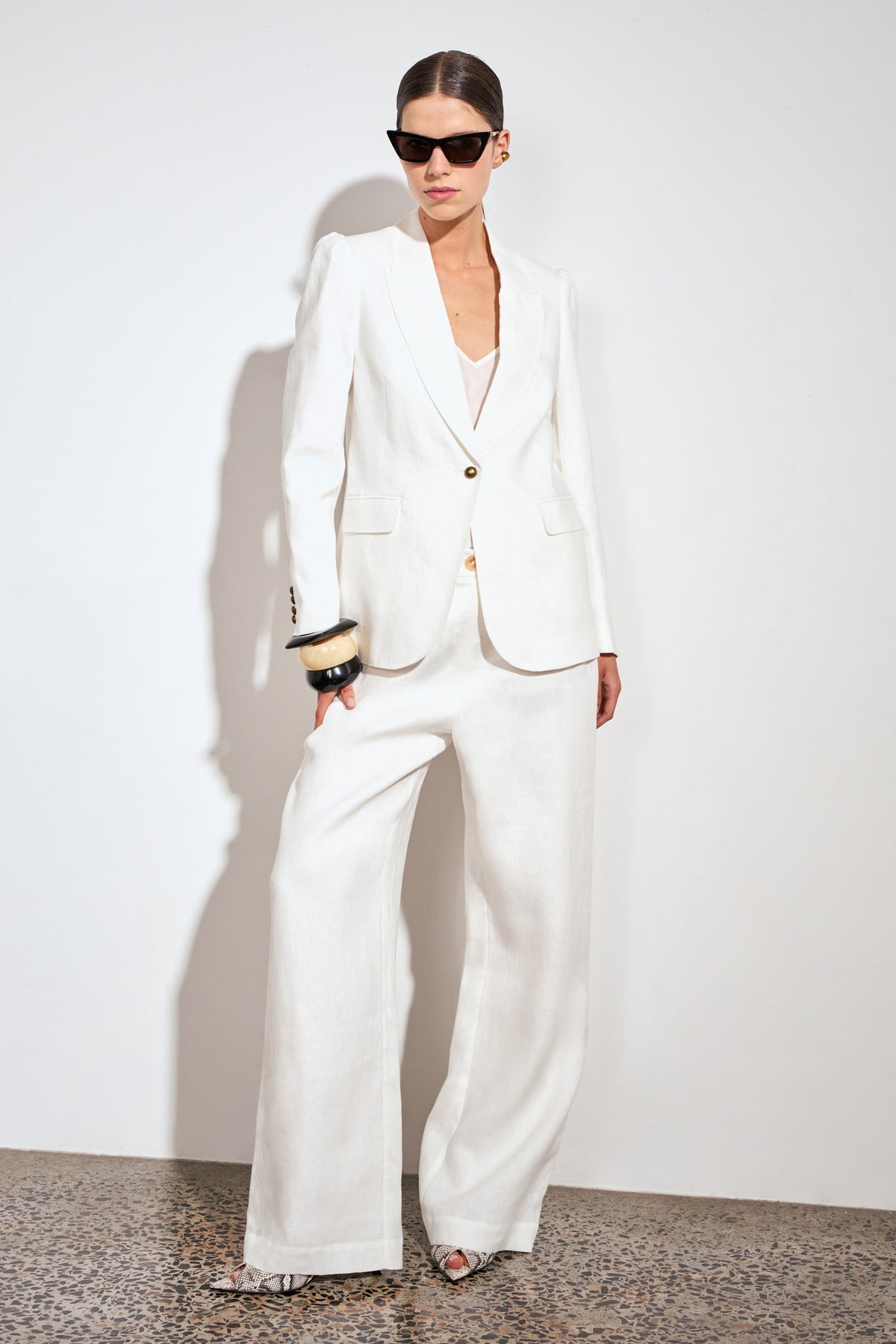 ZOE KRATSMANN EDIT PANT LONG WHITE LINEN PANT WITH WIDE LEG