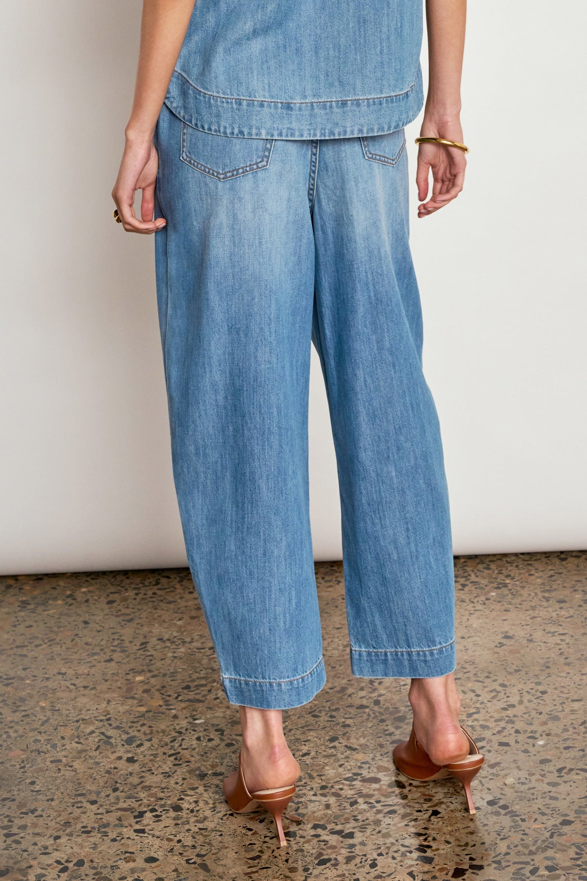 ZOE KRATSMANN ASCEND PANT DENIM BARREL PANT COTTON BLEND WITH DRAWSTRING