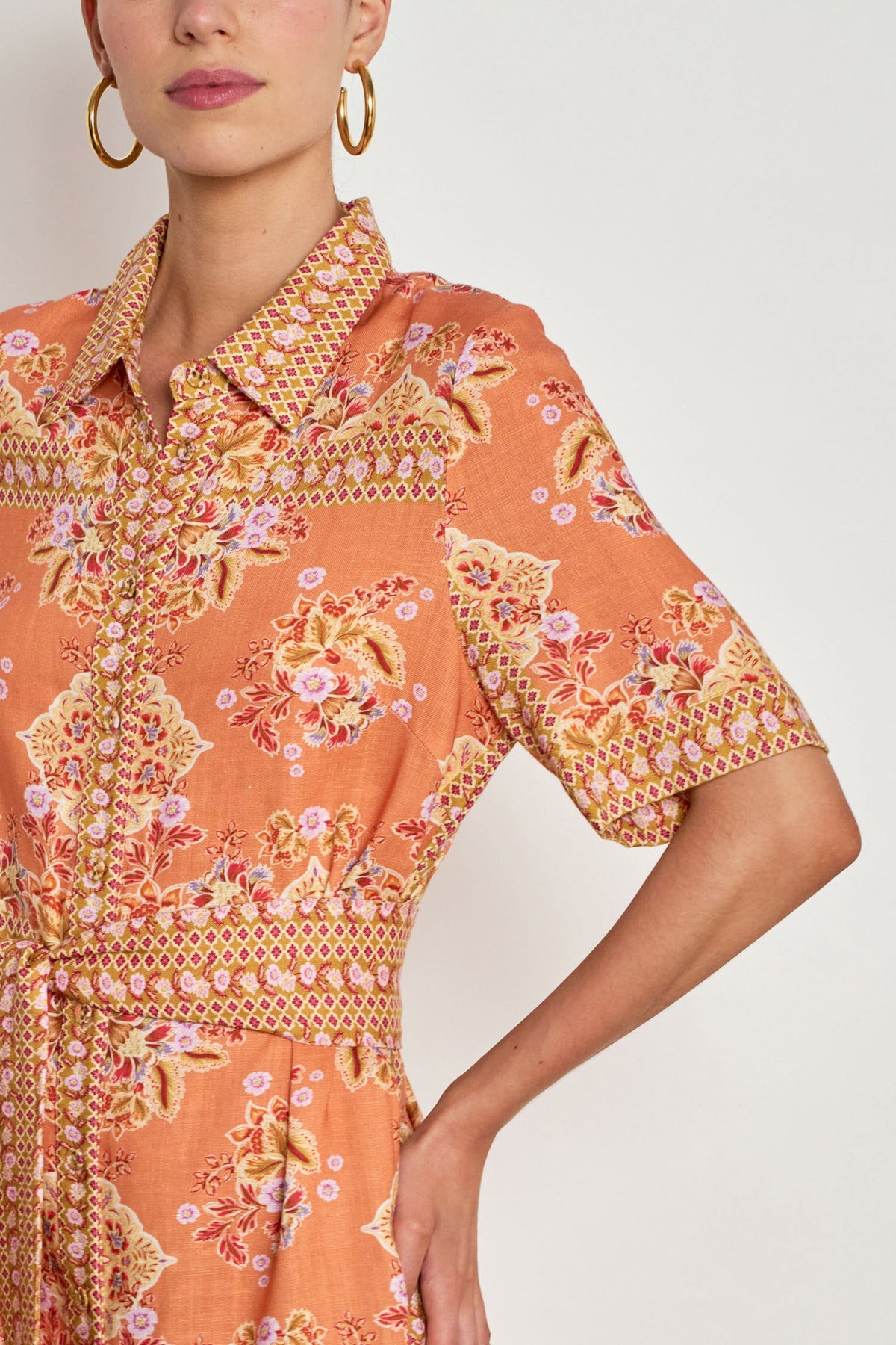 ZOE KRATZMANN INSTRUCT DRESS MARIGOLD GLOW ORANGE PRINT DRESS