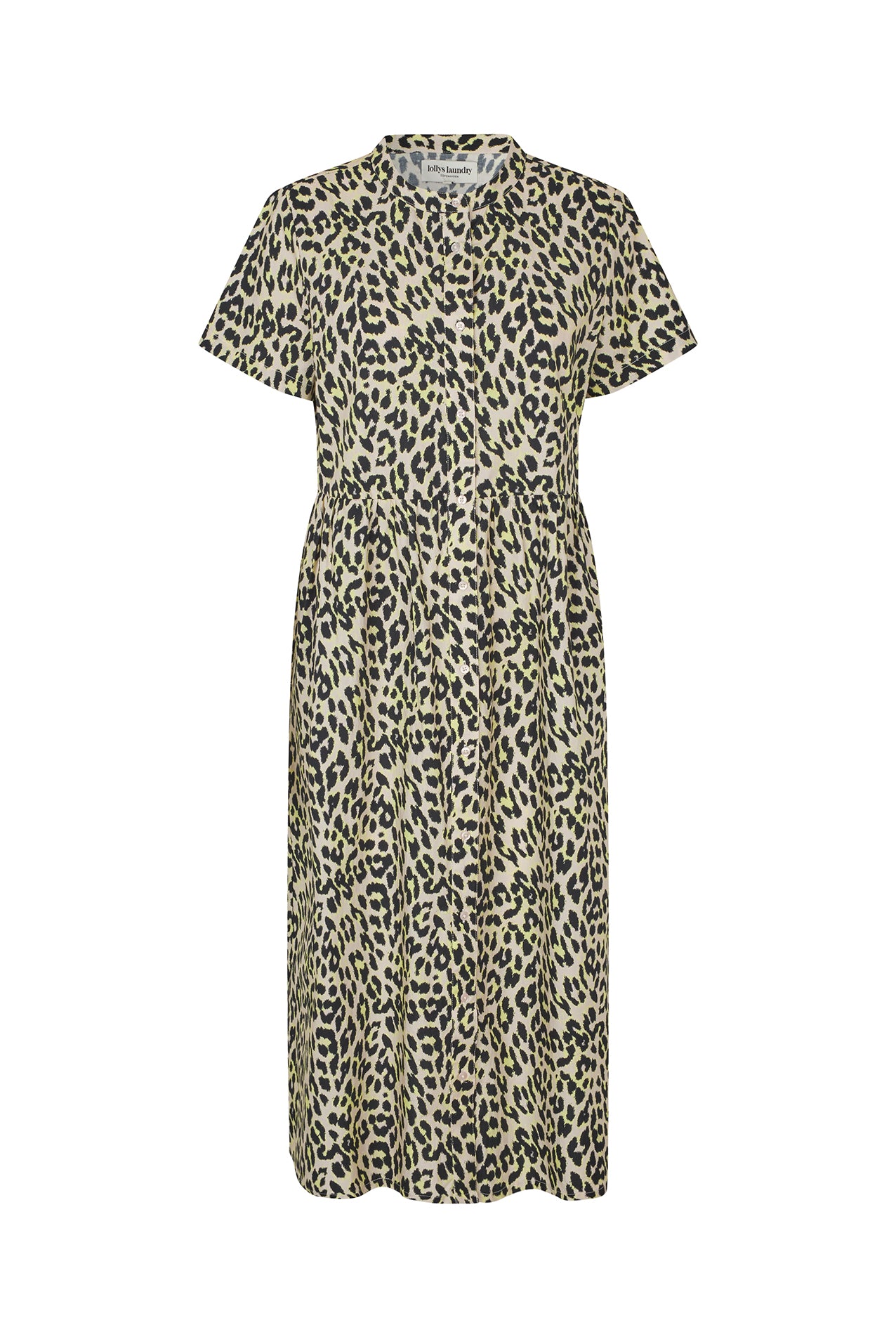LOLLYS LAUNDRY ALIYA MAXI DRESS ANIMAL PRINT LEOPARD PRINT COTTON YELLOW DRESS