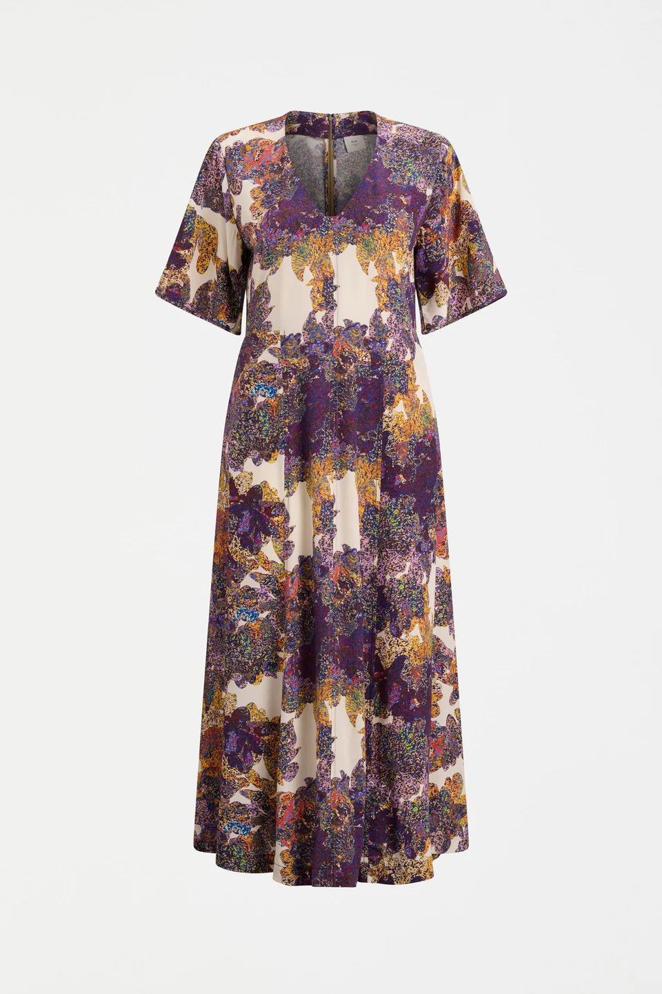 ELK AUBE DRESS LANTIS PRINT COLOURFUL FLORAL PRINT MIDI DRESS
