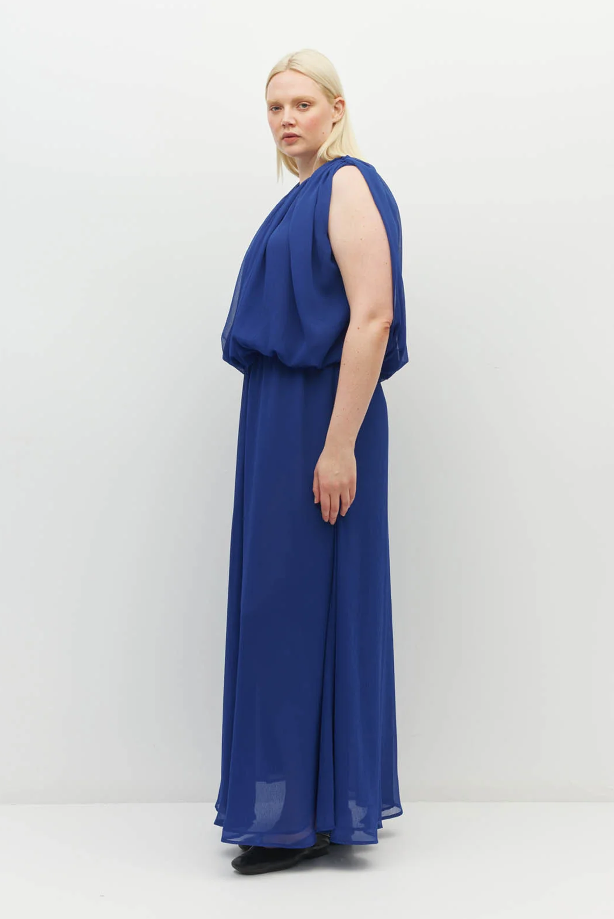 JULIETTE HOGAN ALDEN DRESS POLYESTER COBALT BLUE MAXI GOWN