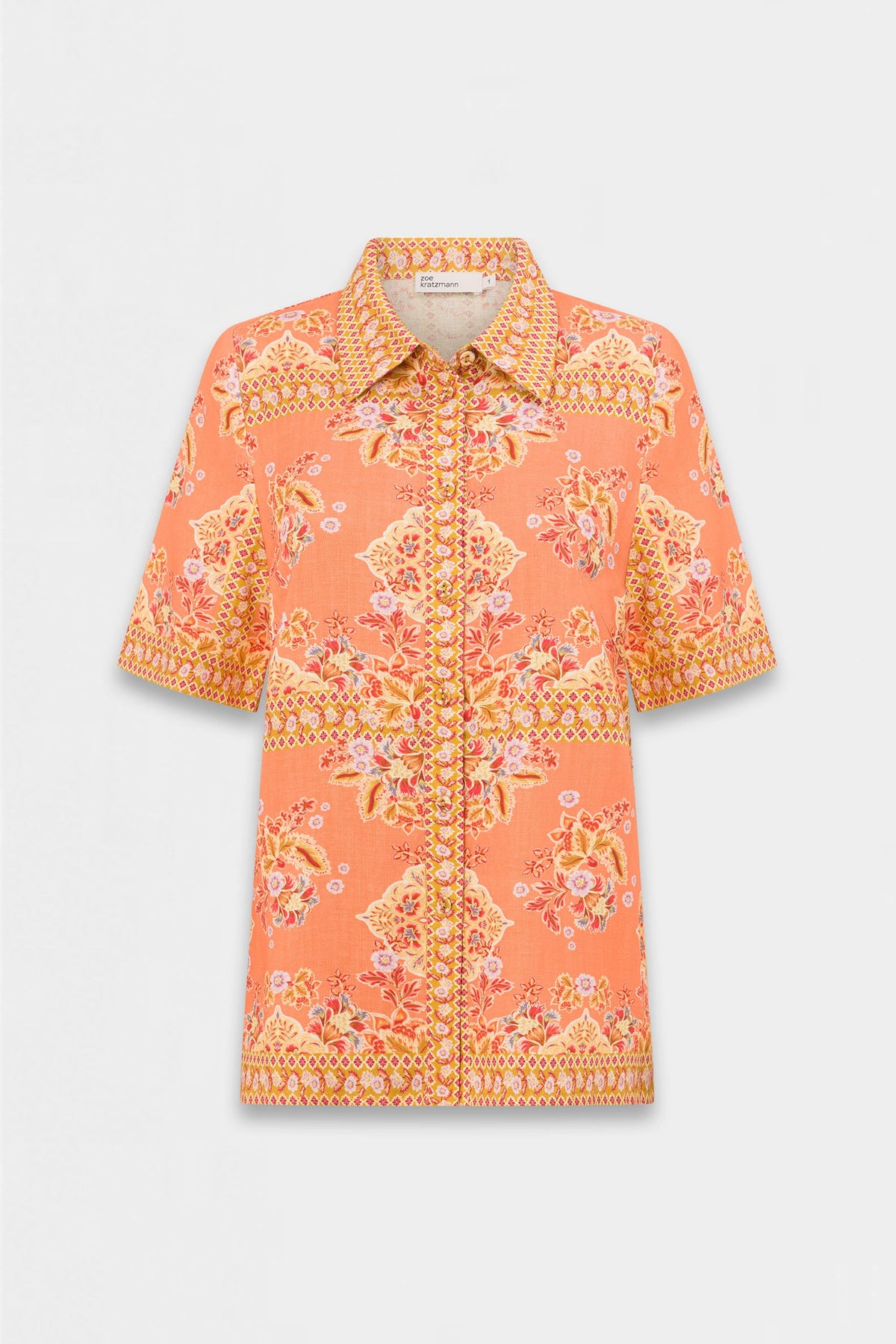 Glare top orange print