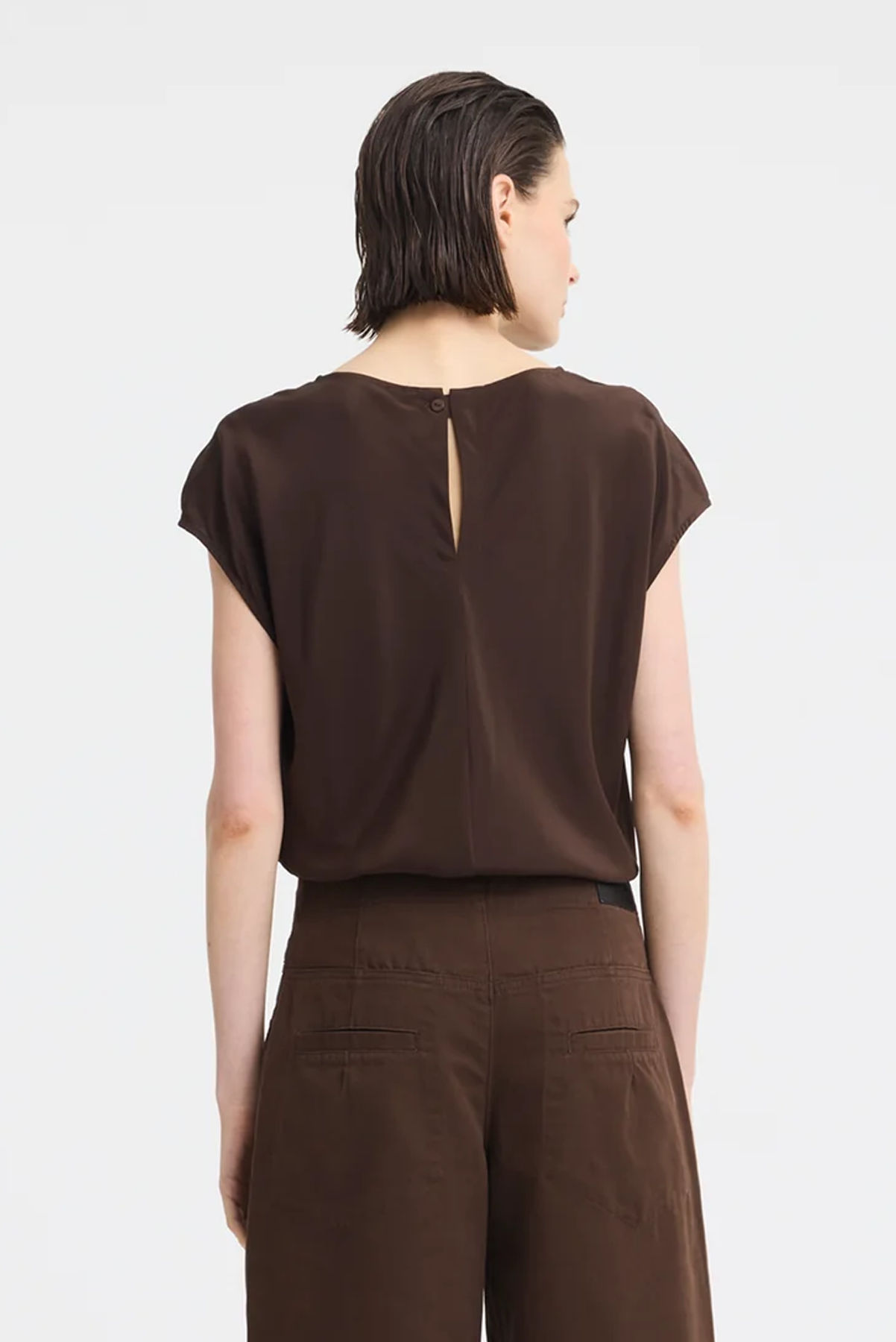 morrison AURORA SILK TOP espresso brown silk