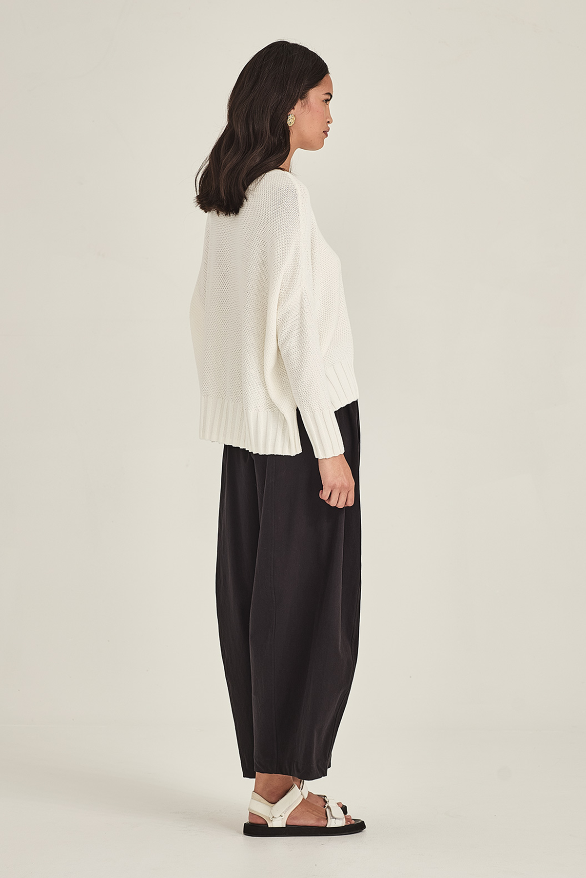 SILLS BRI SWEATER COTTON TENCEL MODAL KNIT CHALK