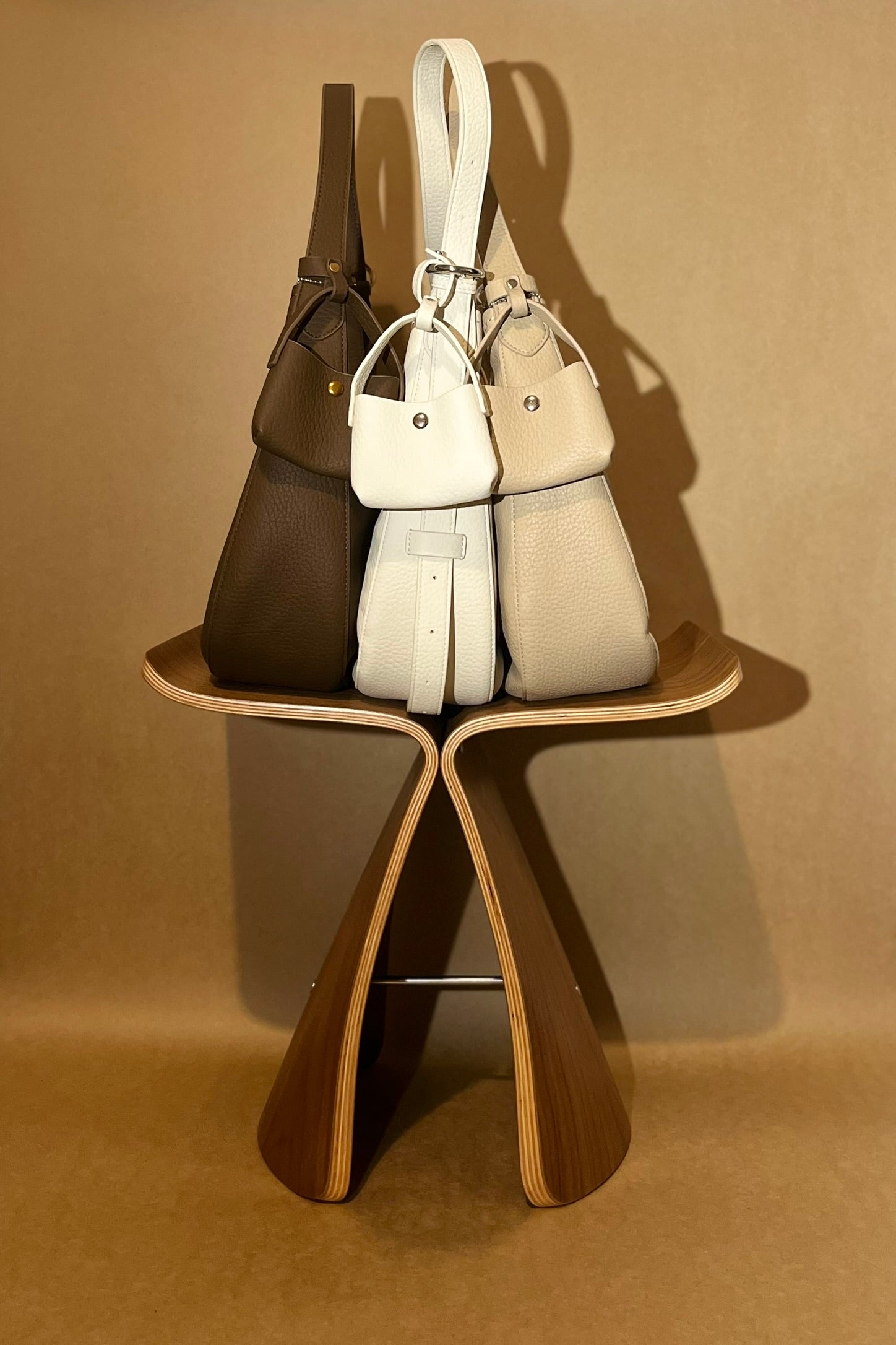 WENDYS BAGS LILLY BAGS CARLY BAG BROWN CHOCOLATE TAN BEIGE WHITE SHOULDER BAG MINI POUCH VEGAN LEATHER BAG