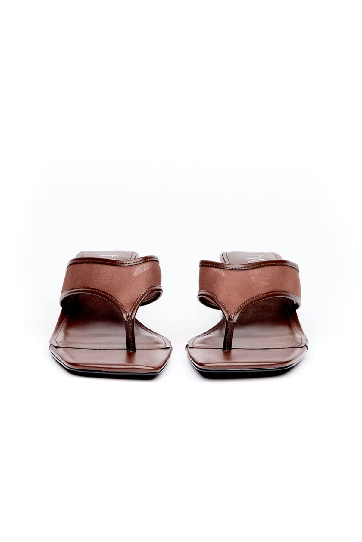 HAEL AND JAX CELESTIAL HEEL BROWN LEATHER HEELED JANDAL