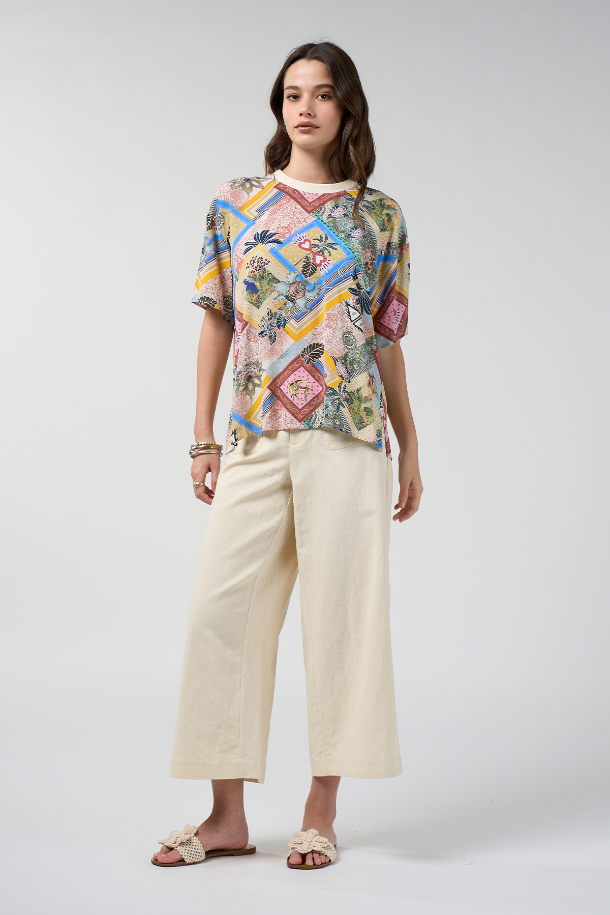 LOOBIES STORY CEYLON TOP MULTI PRINT VISCOSE TEE