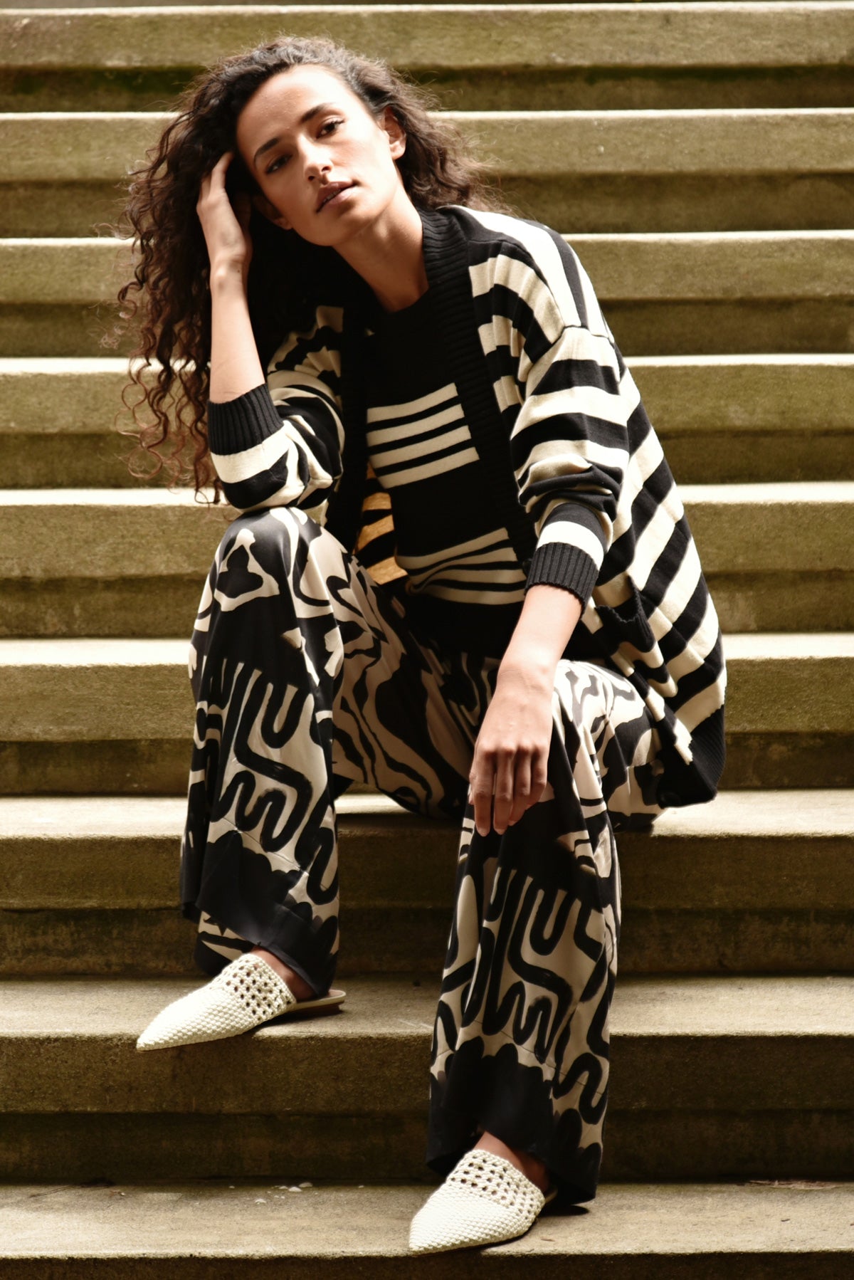 I DONT STRIPE CARDIGAN