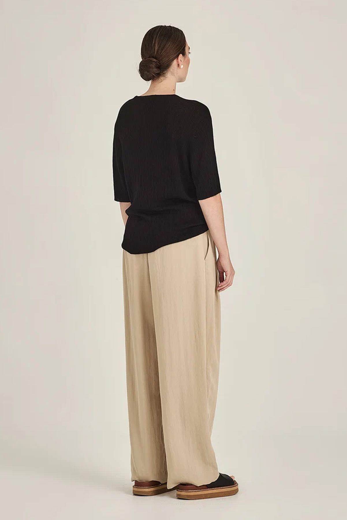 CAROLINE SILLS CRINKLE KNIT TEE VISCOSE POLYAMIDE TOP