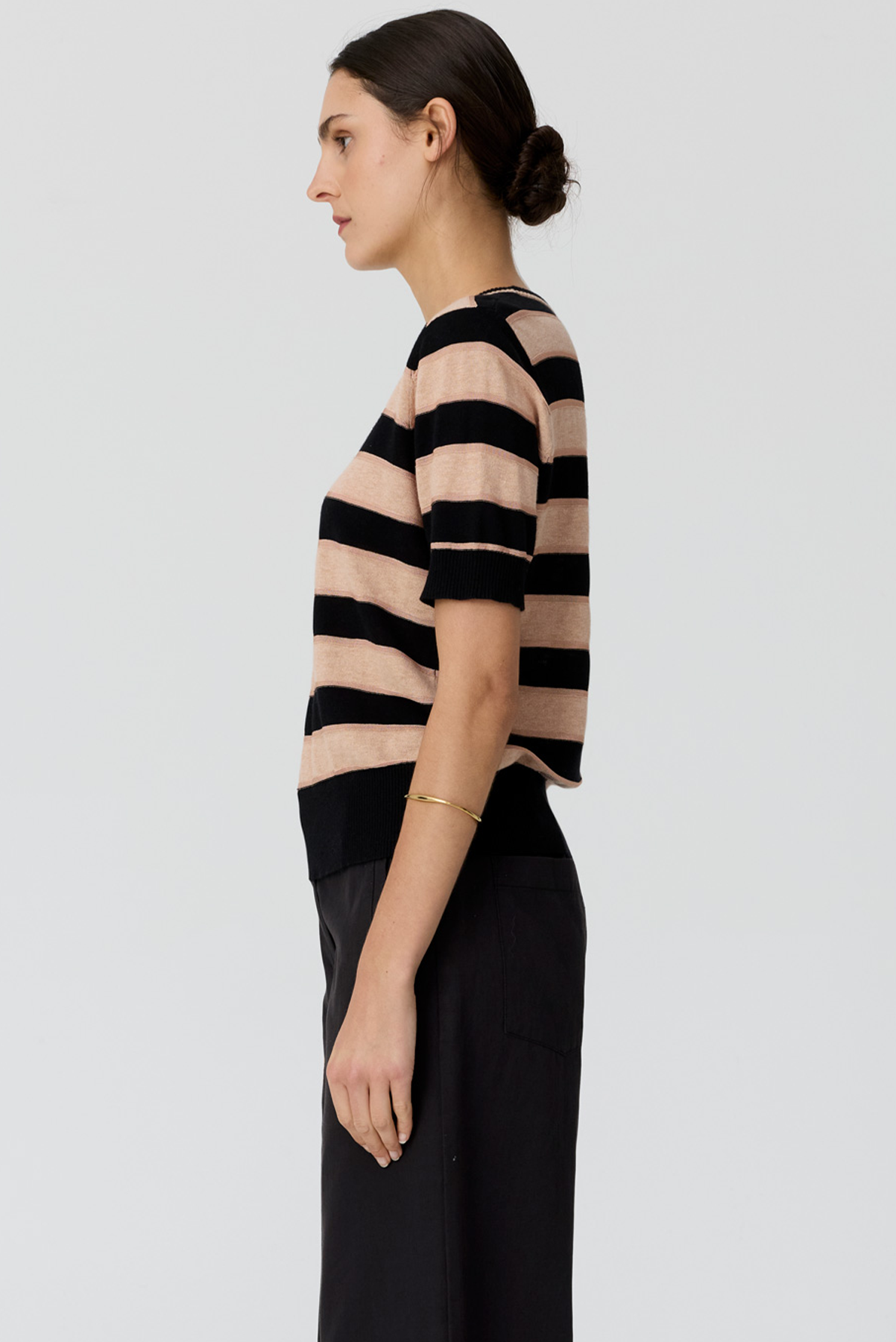 POL DARCEY STRIPE KNIT TEE KNIT COTTON BLACK PINK NAVY INK
