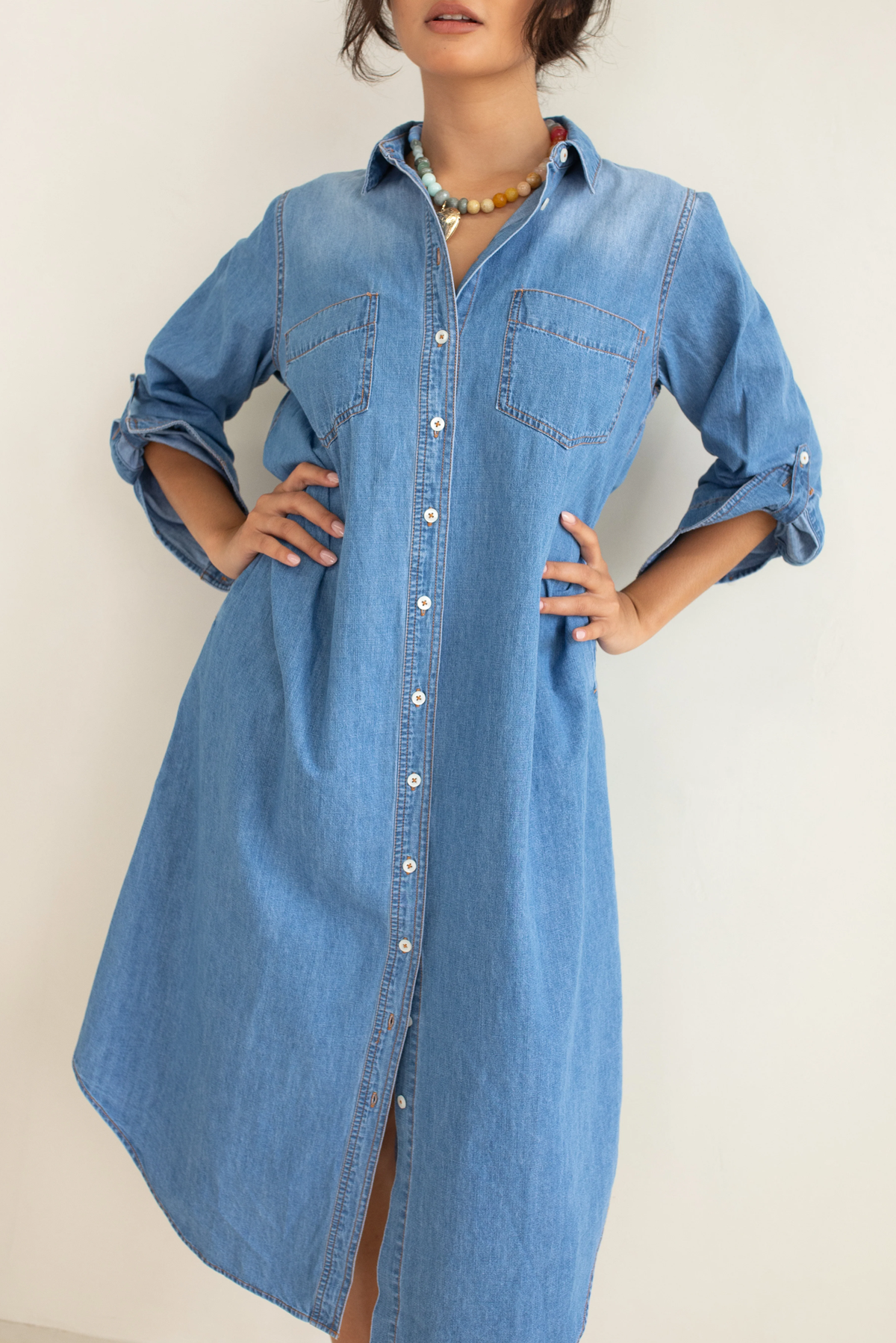 DENIM SHIRT DRESS