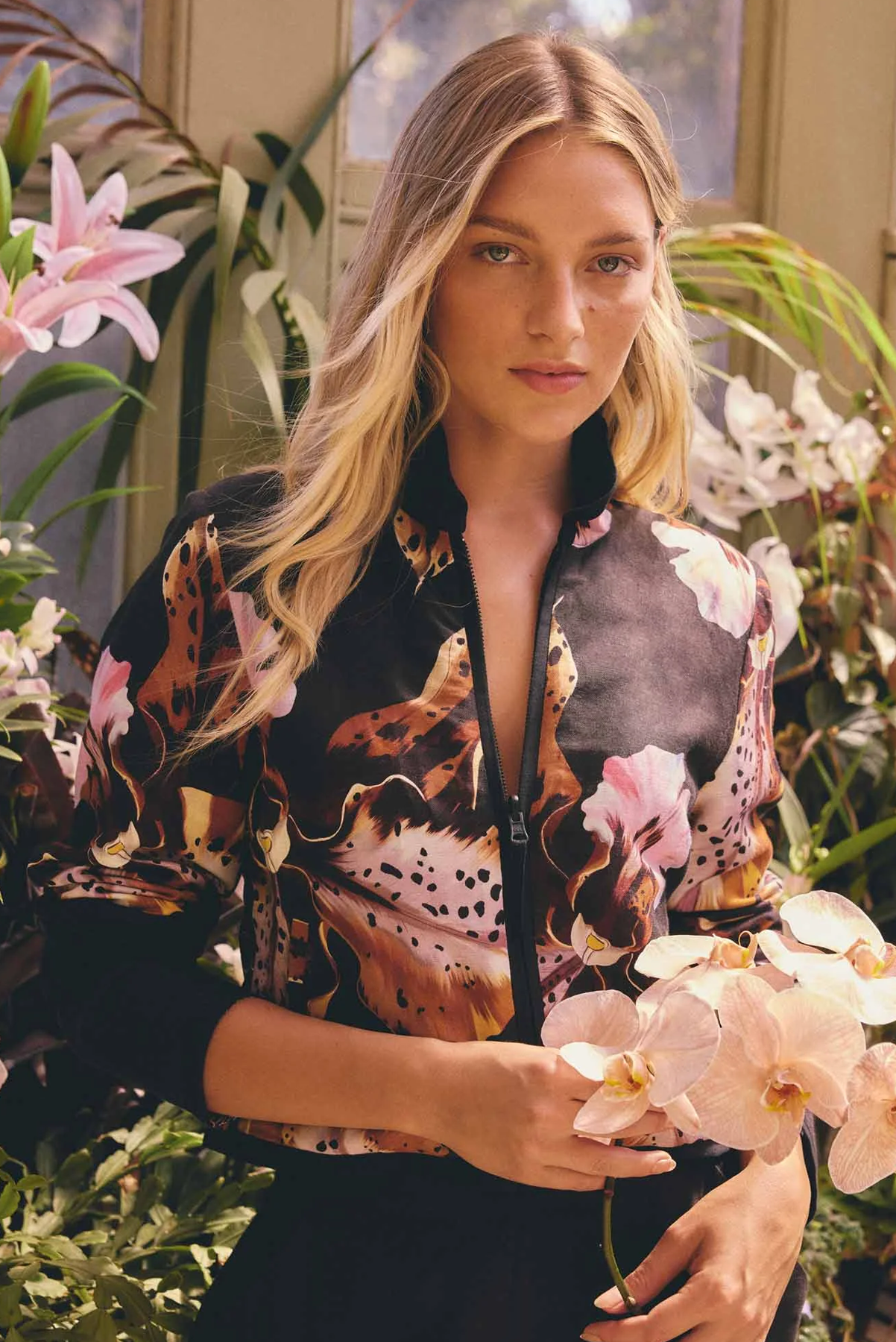 ONCE WAS DELRAY REVERSIBLE JACKET LINEN VISCOSE BLACK FLORAL JACKET