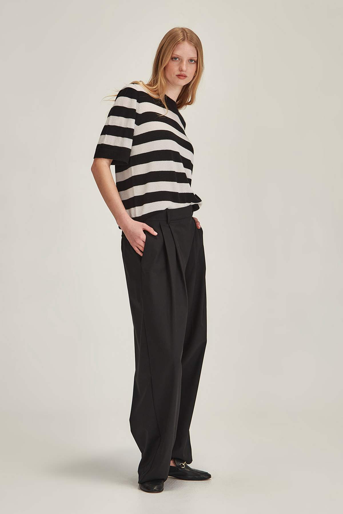 EMI STRIPED CASHMERE TEE