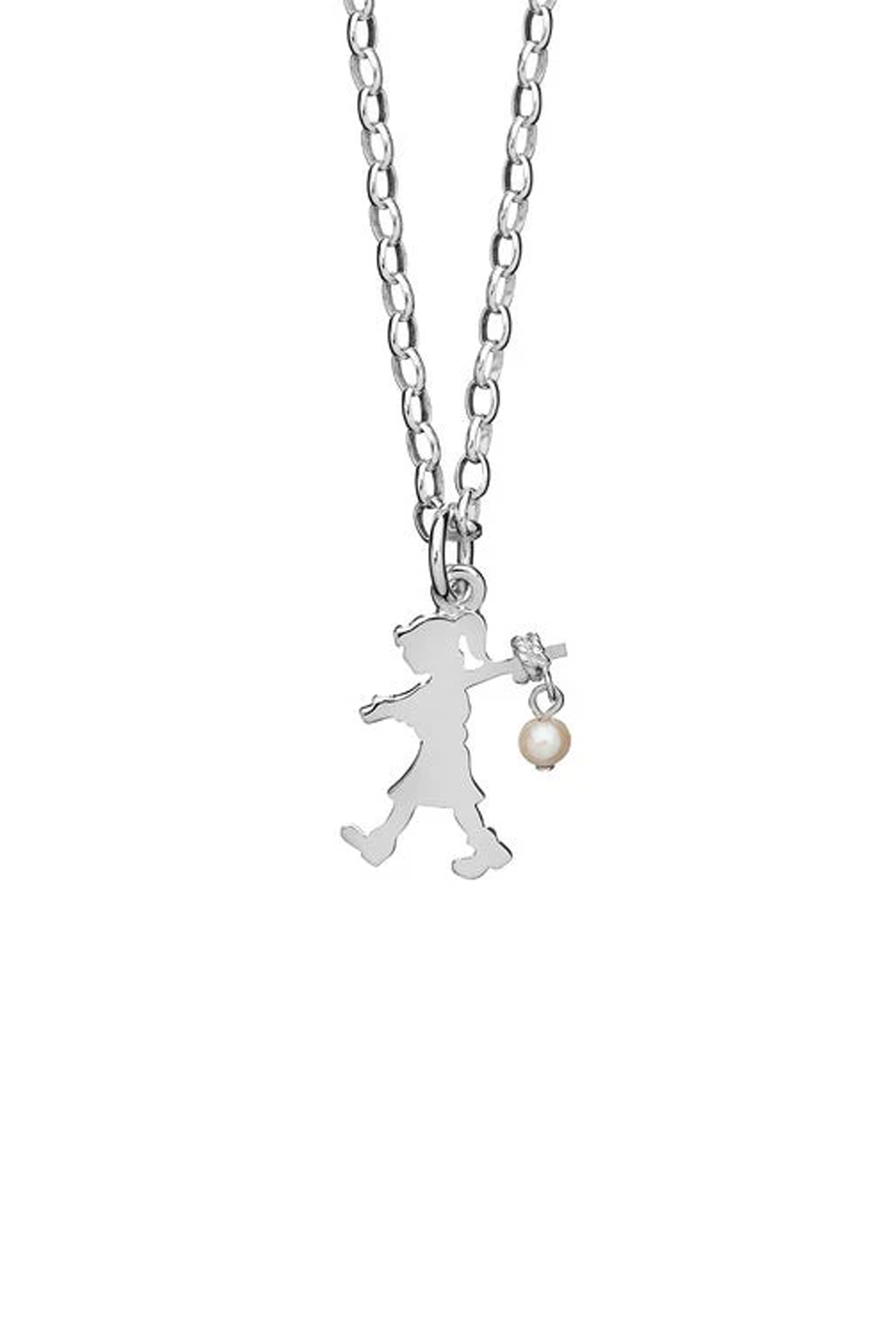 GIRL WITH A PEARL NECKLACE WITH FRESHWATER PEARL