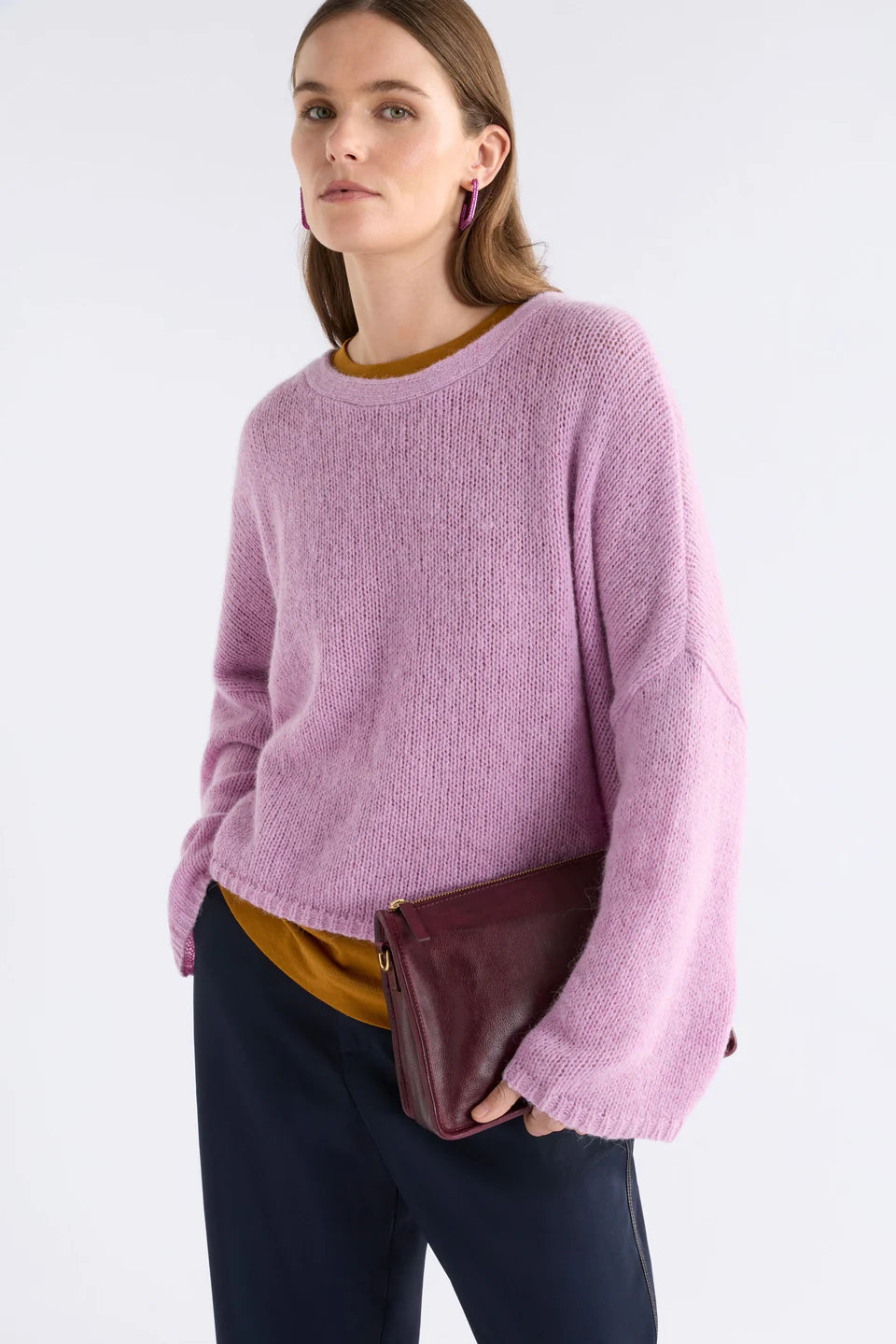 ELK HALBEN CROSSBODY BAG BORDEAUX REMNANT LEATHER BURGUNDY