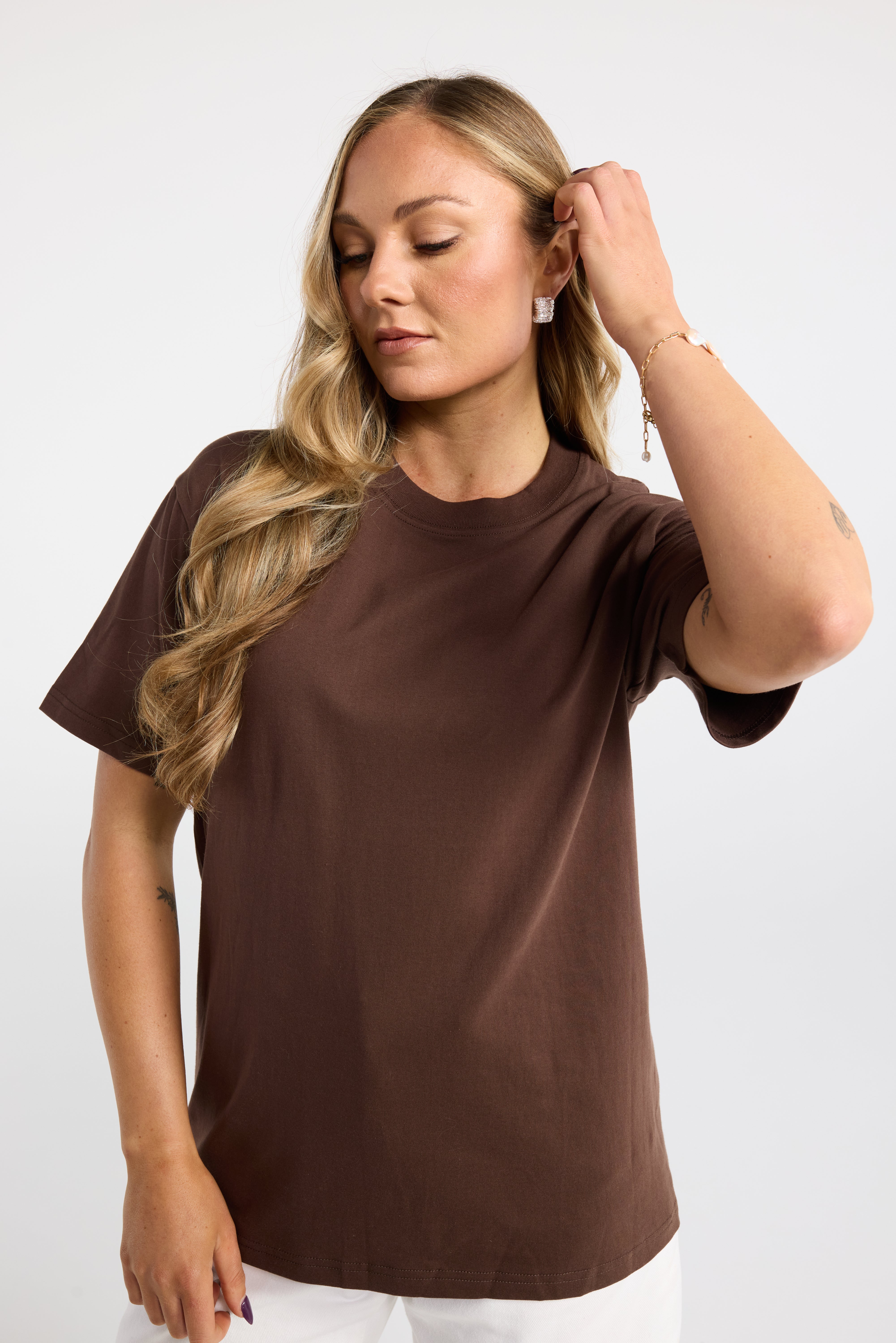 INK BOX TEE CHOCOLATE BROWN TEE TOP