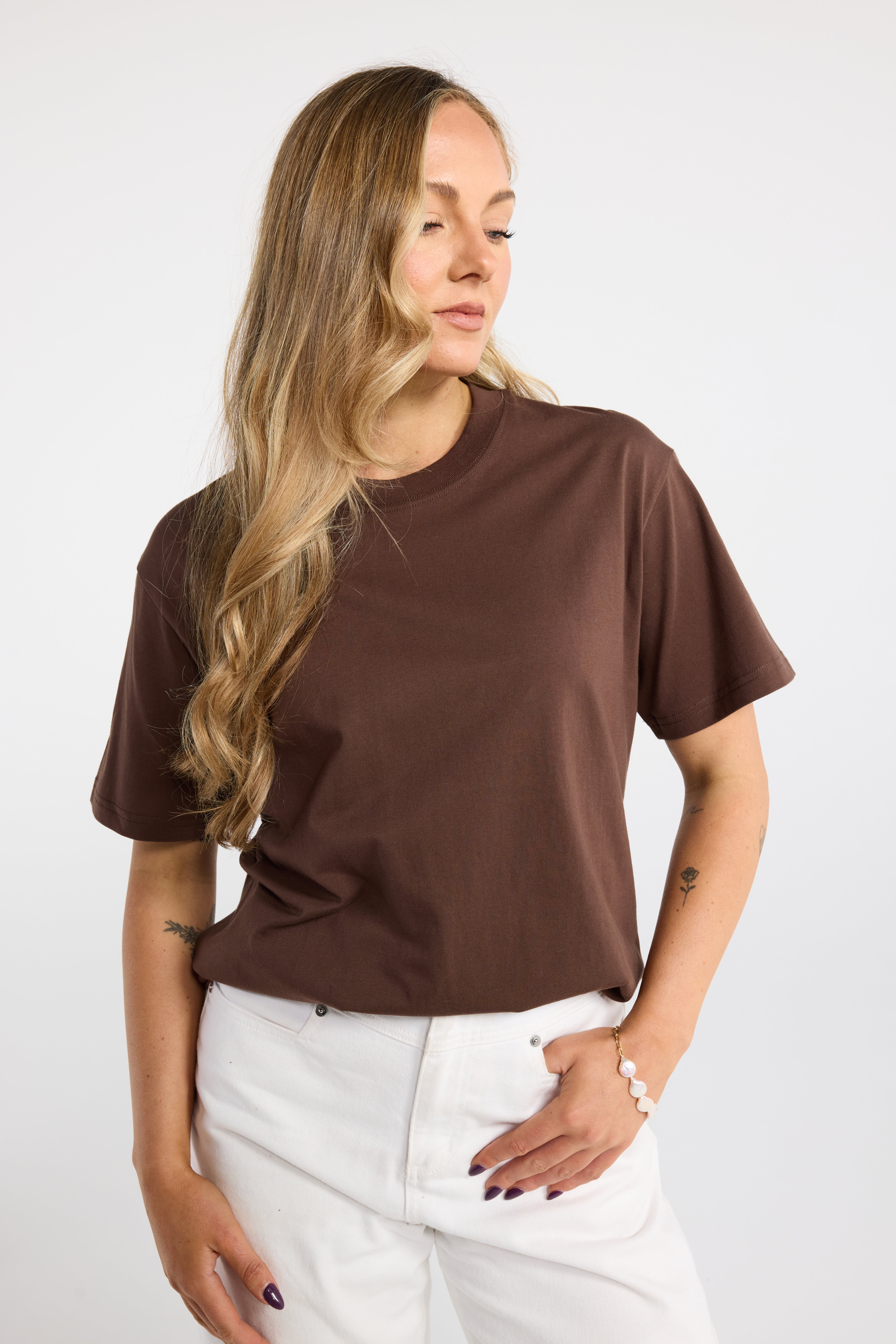 INK BOX TEE CHOCOLATE BROWN TEE TOP