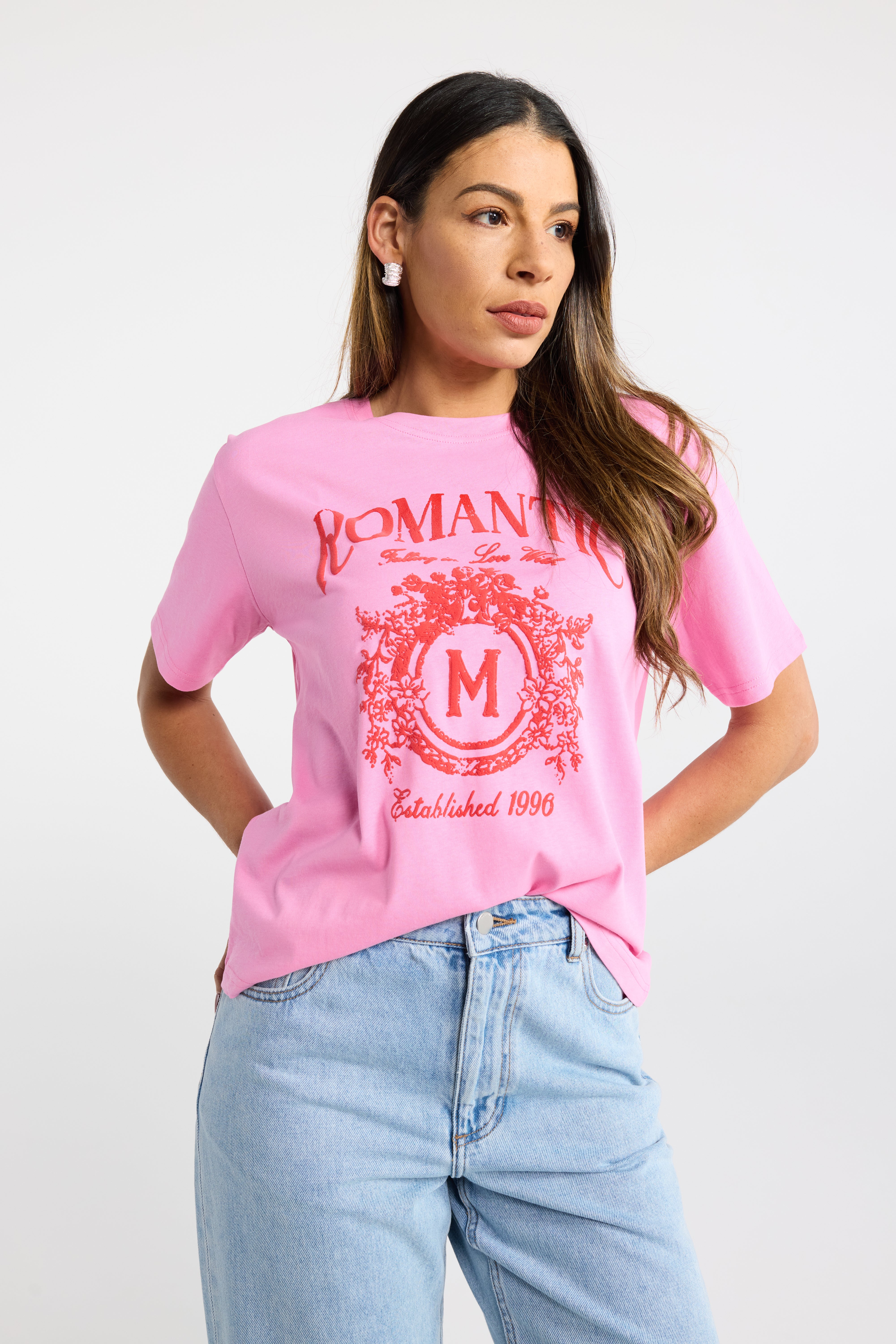 INK ROMANCE TEE PINK WHITE PINK GRAPHIC TEE PINK TSHIRT WHITE GRAPHIC TEE WHITE TSHIRT BOYFRIEND TEE