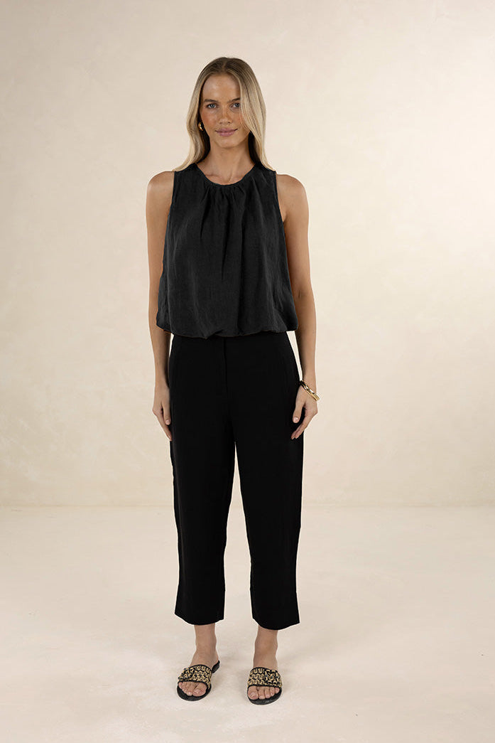 HUMIDITY SAMARA TOP LINEN TENCEL PINK BLACK IVORY