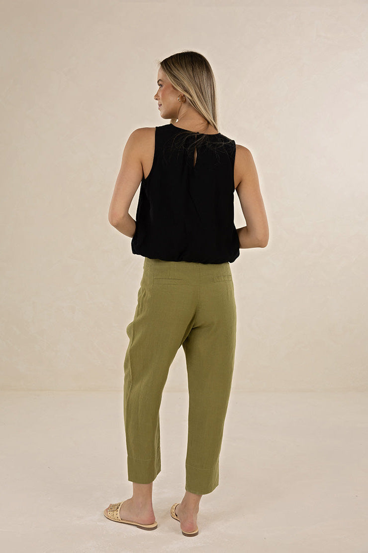 HUMIDITY SAMARA TOP LINEN TENCEL PINK BLACK IVORY