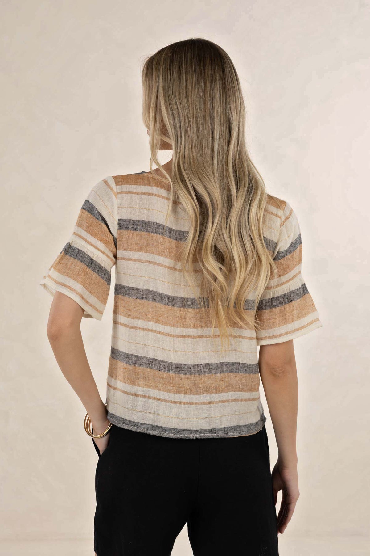 HUMIDITY PRAIANO FRILL SLEEVE TOP