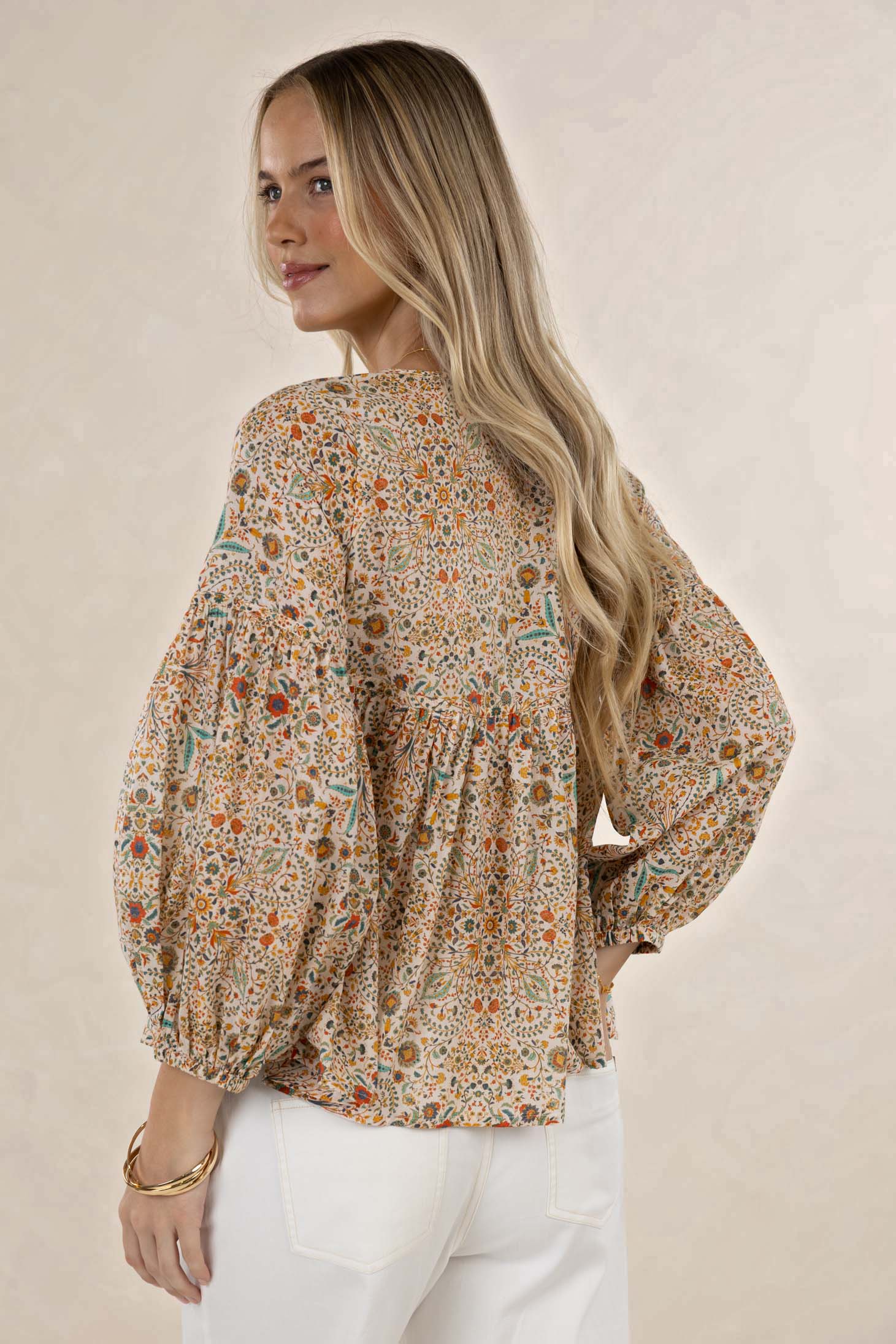 HUMITIY LARA BLOUSE FLORAL TOP COTTON MODAL