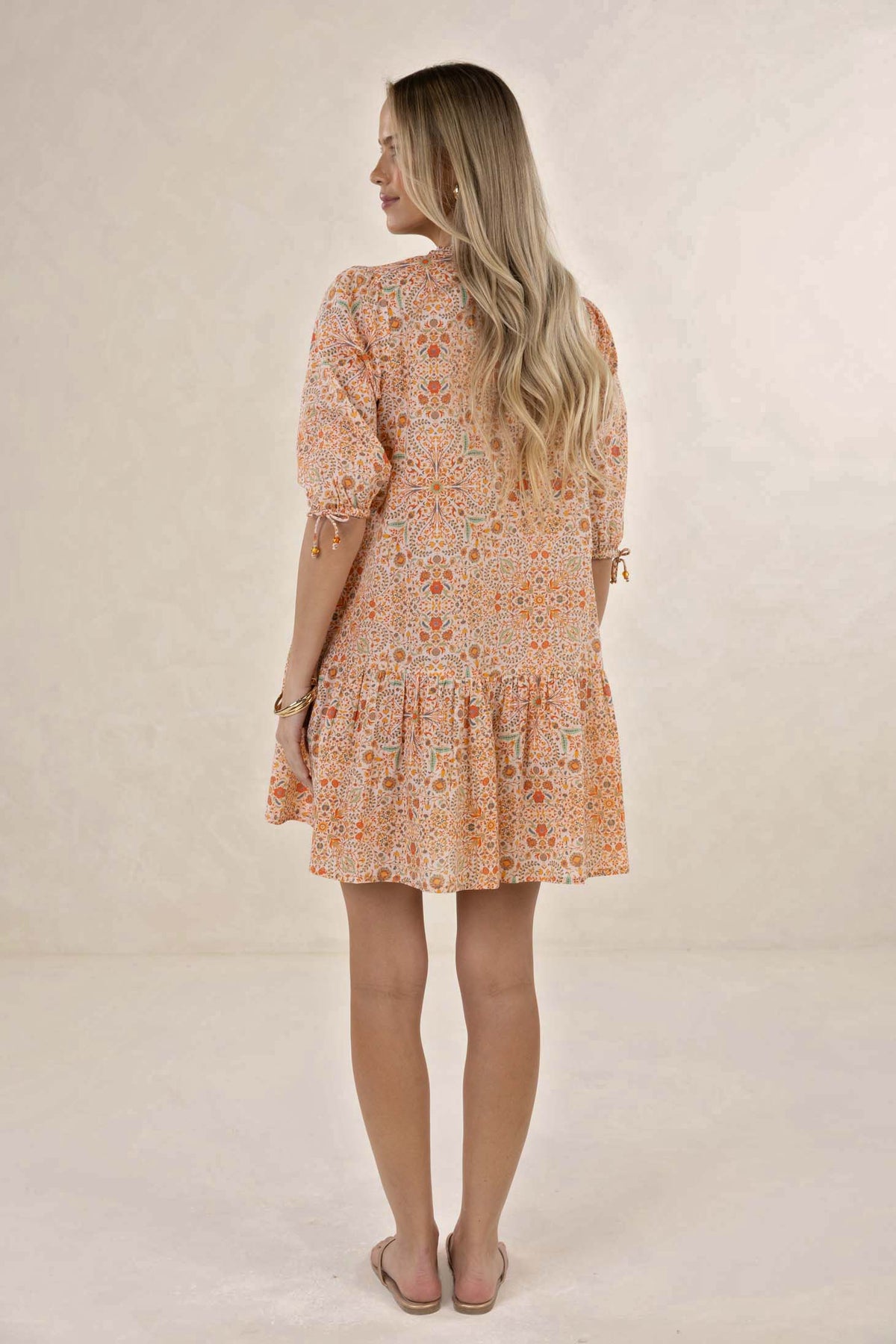 HUMIDITY RUMI SMOCK DRESS MELON PRINT