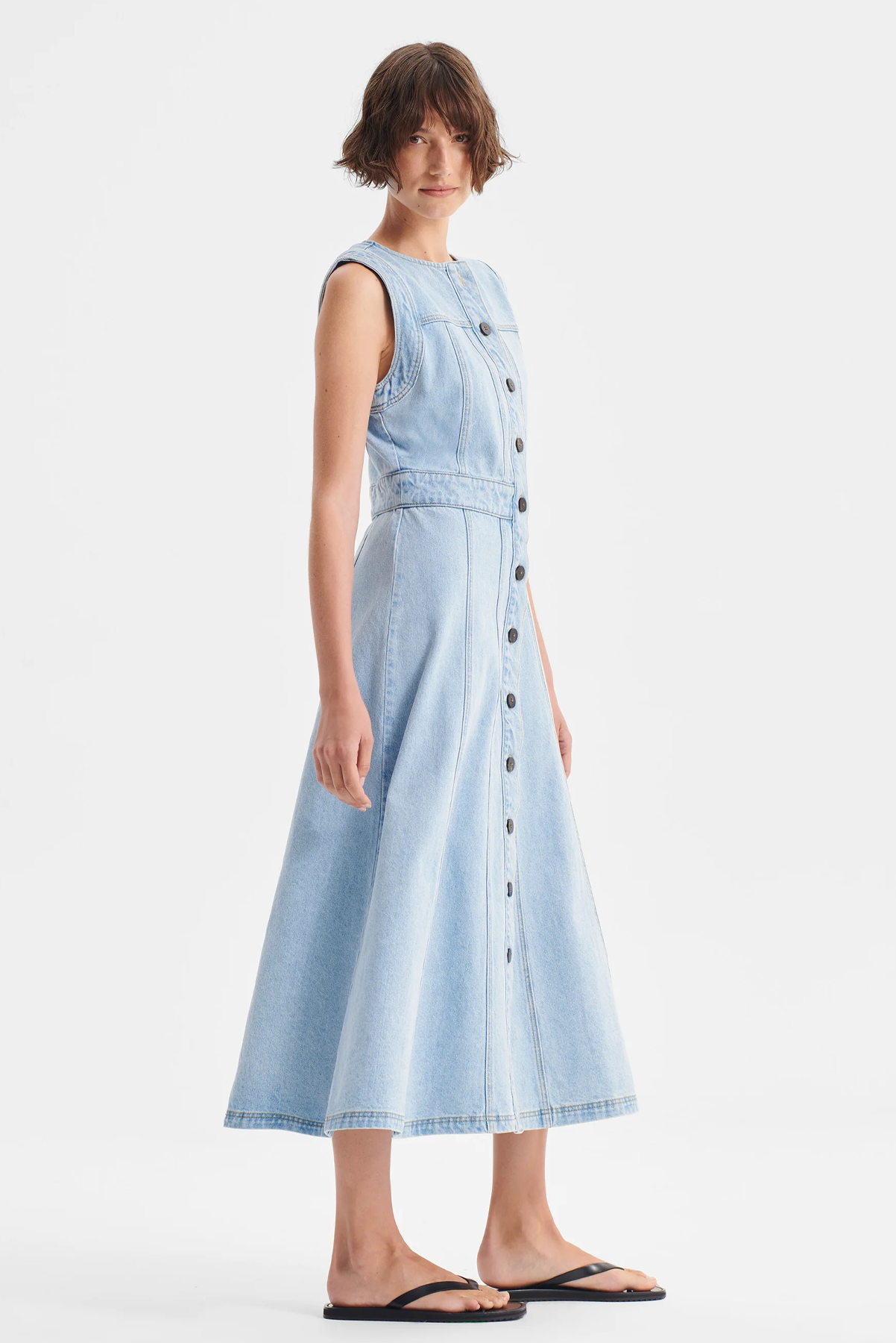 HUDSON DENIM MIDI DRESS