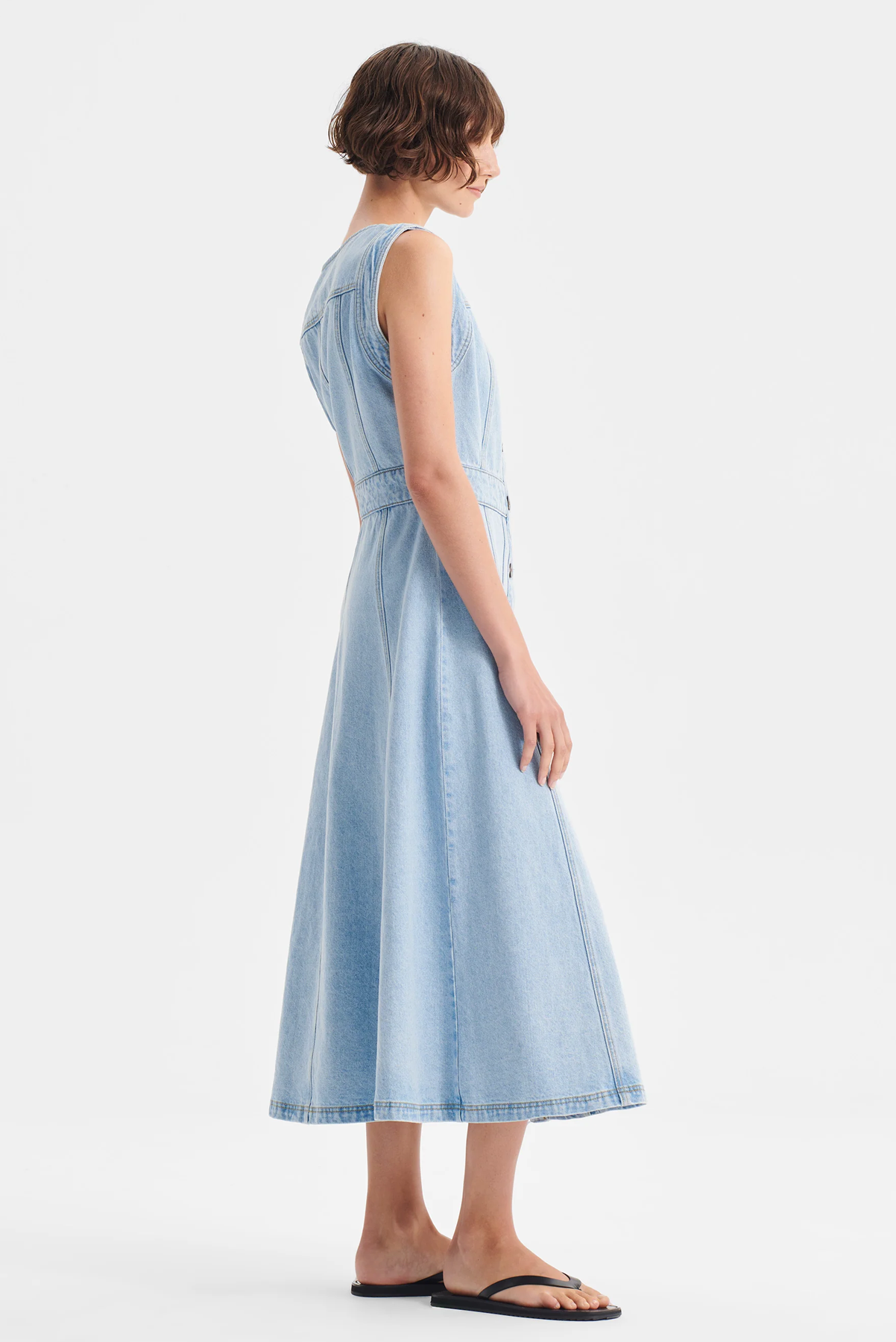 HUDSON DENIM MIDI DRESS