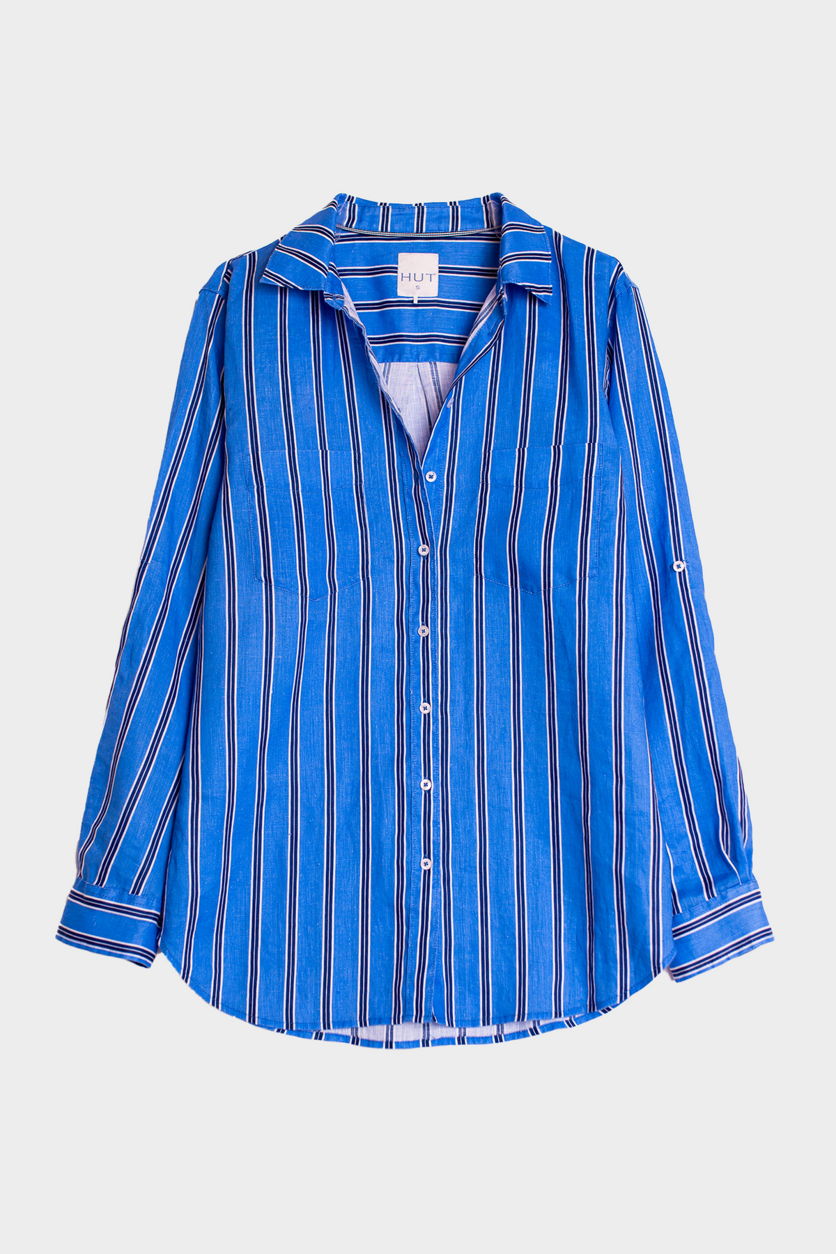 HUT BOYFRIEND LINEN SHIRT BLUE STRIPE