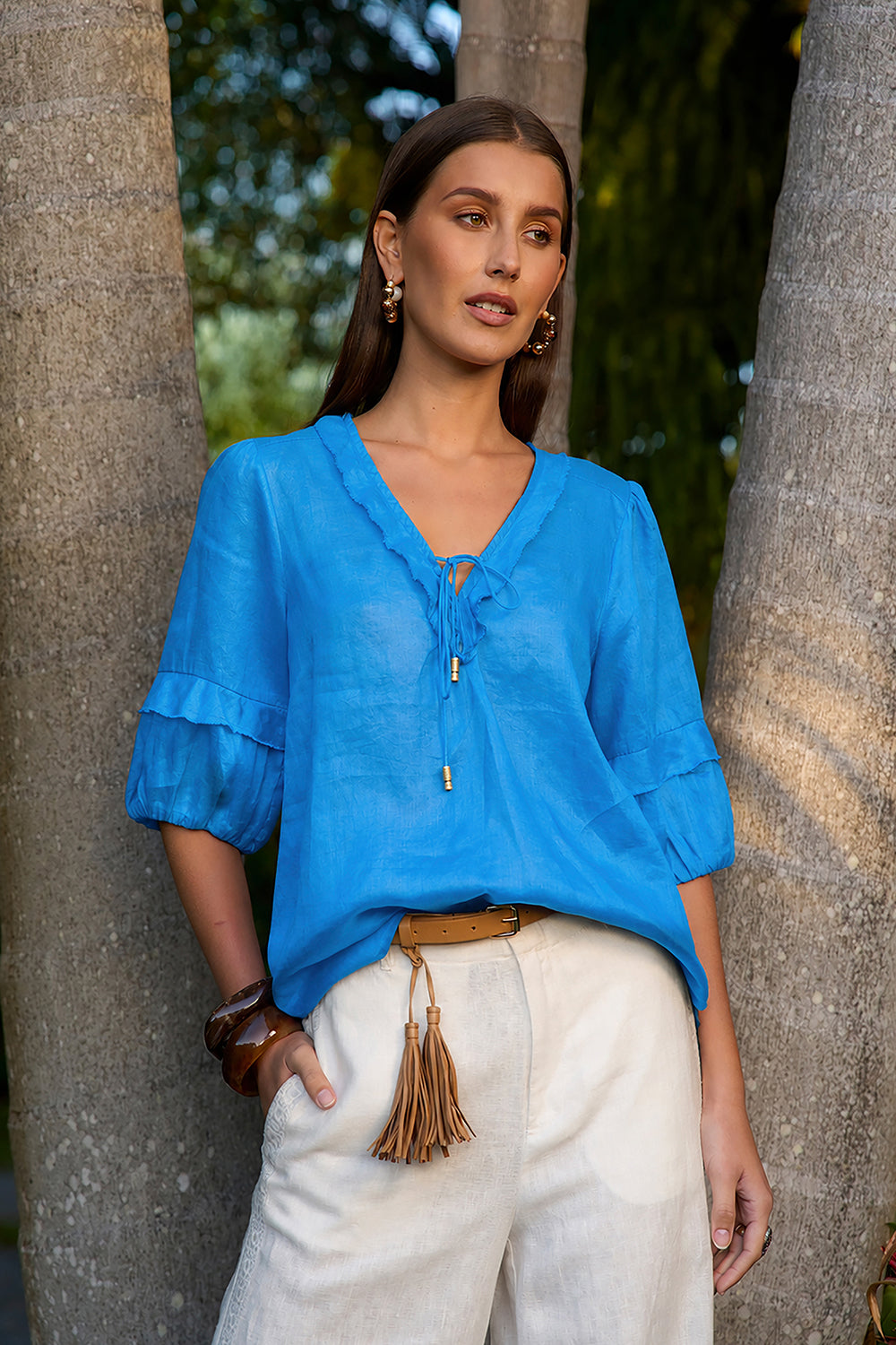 WATERLILLY BLOUSE BLUE