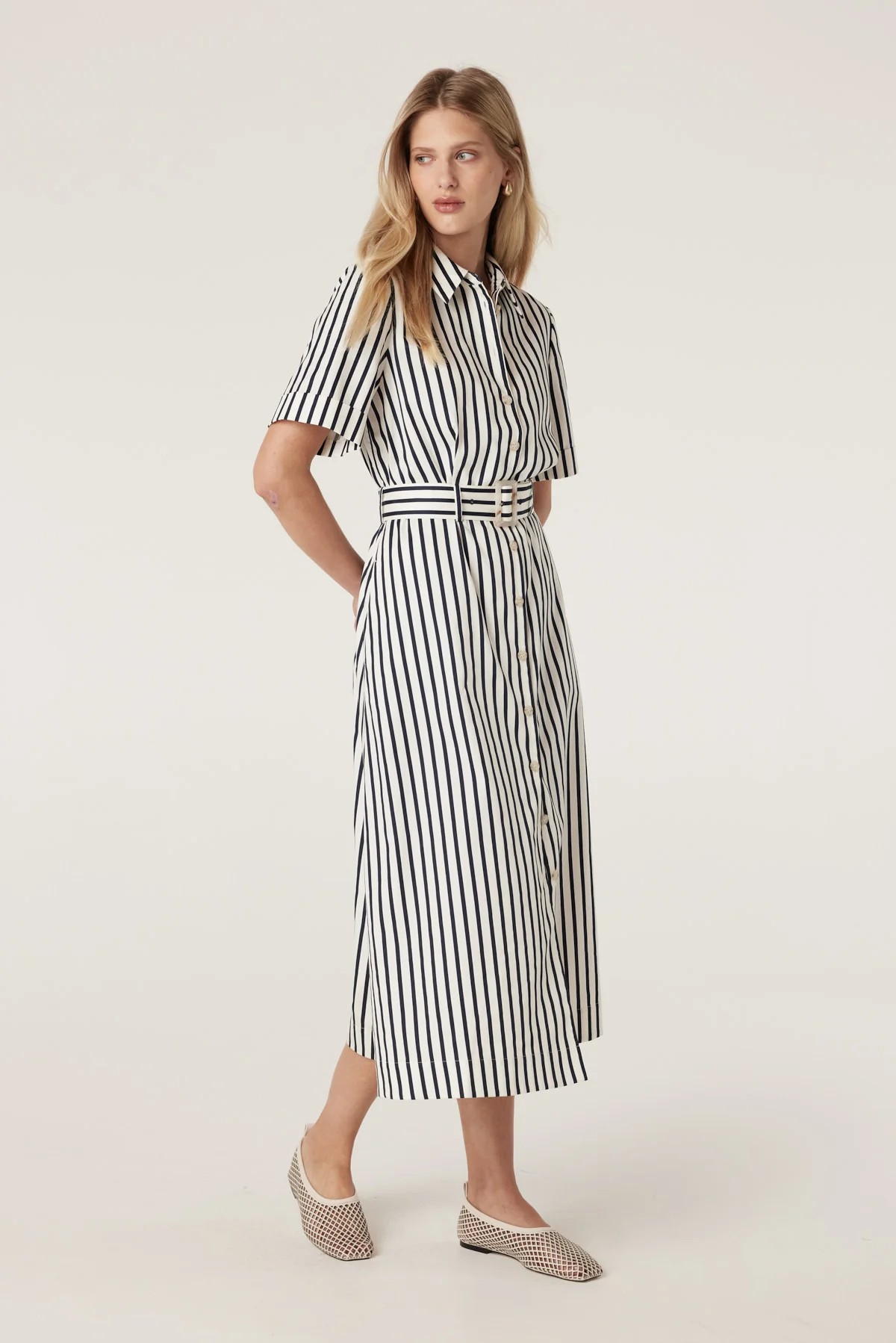 LINA STRIPE SHIRT DRESS