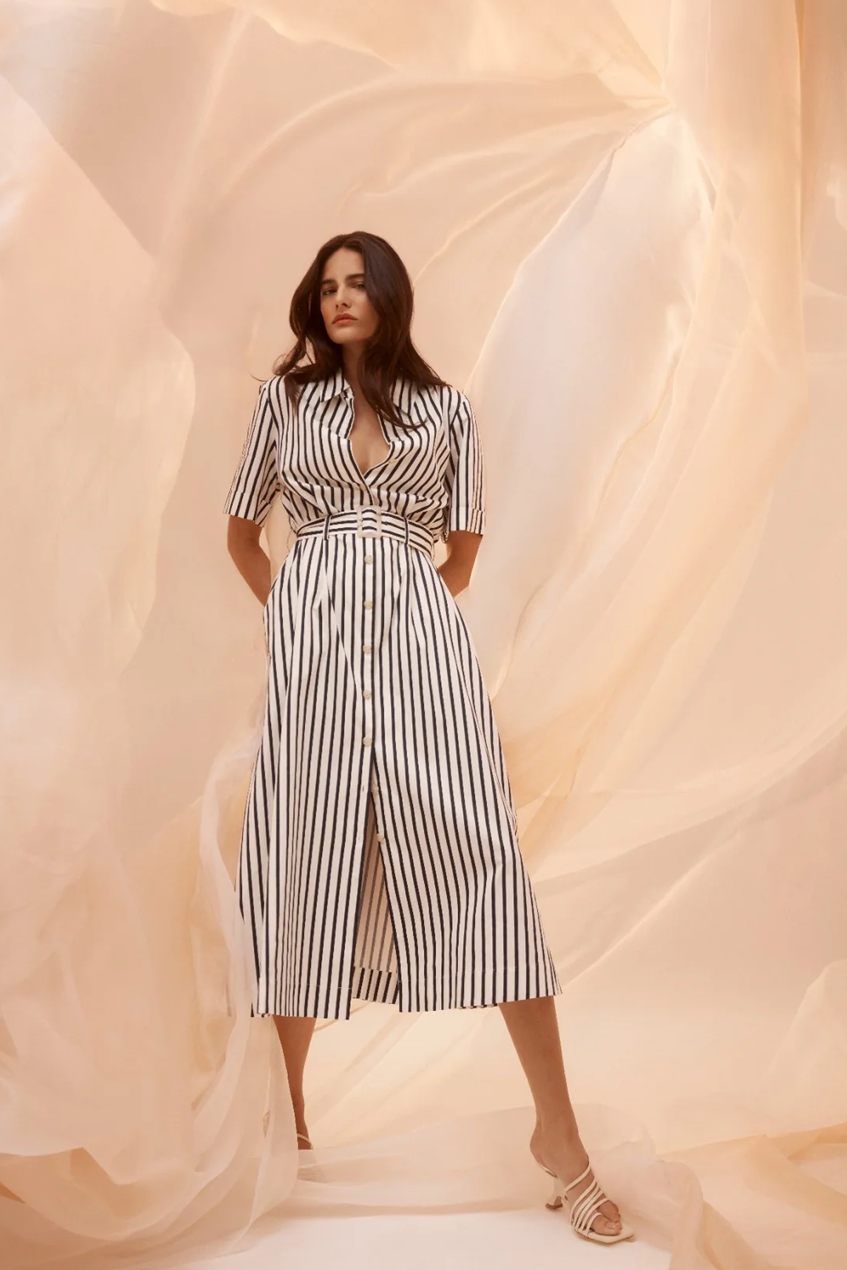 LINA STRIPE SHIRT DRESS