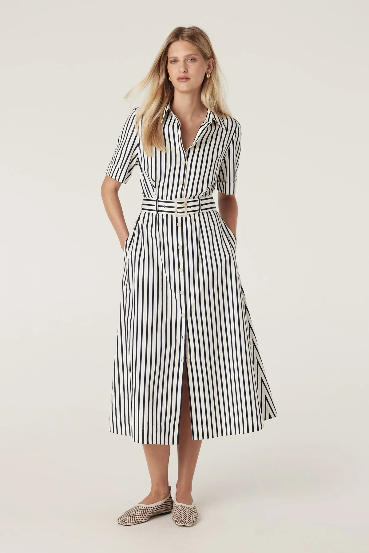 LINA STRIPE SHIRT DRESS
