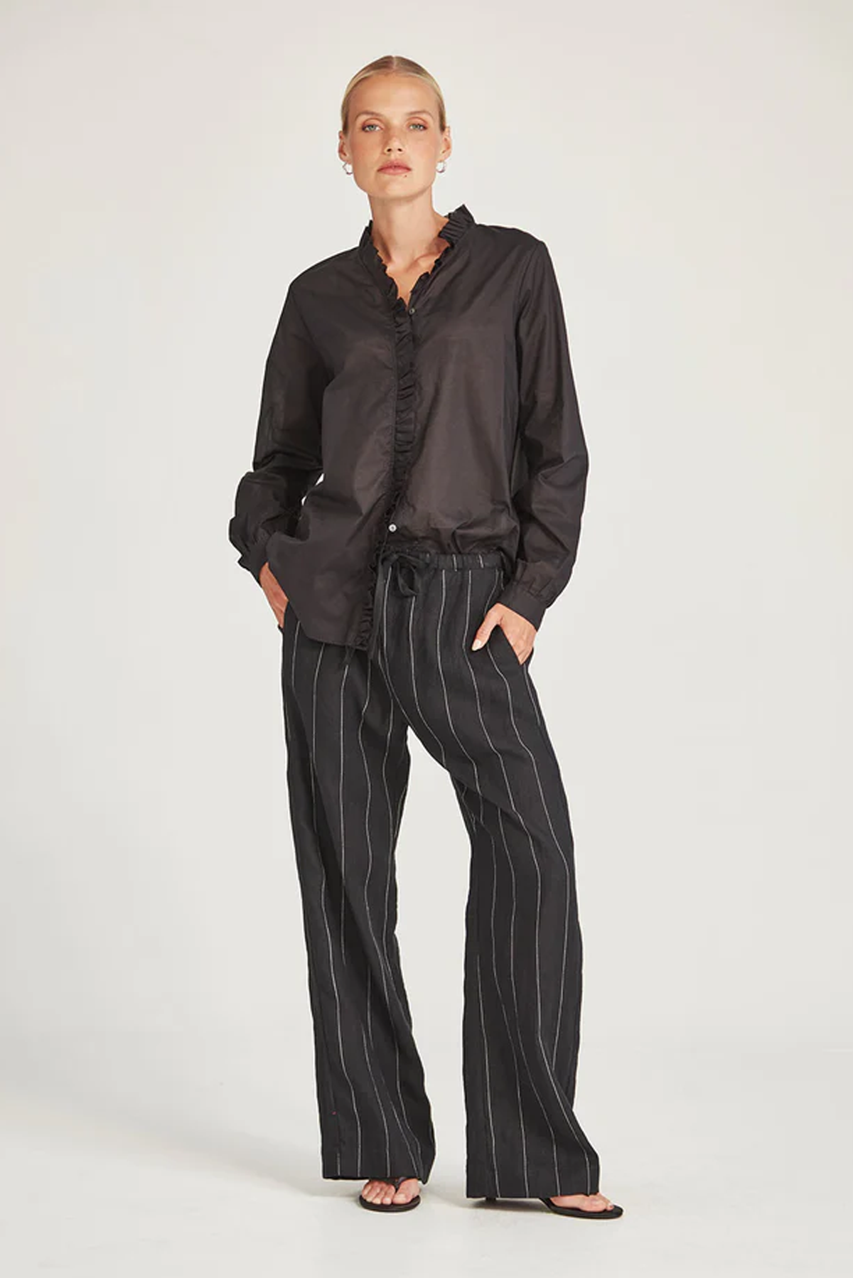 LINEN STRIPE BENNETT PANT