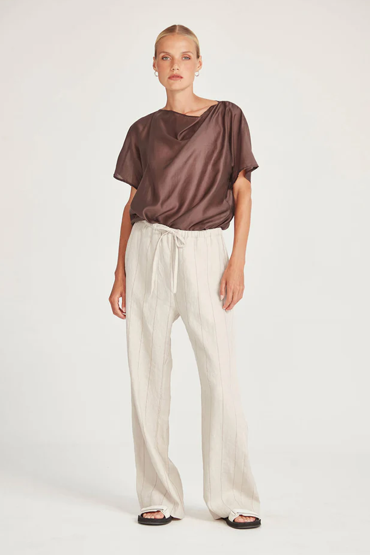 LINEN STRIPE BENNETT PANT