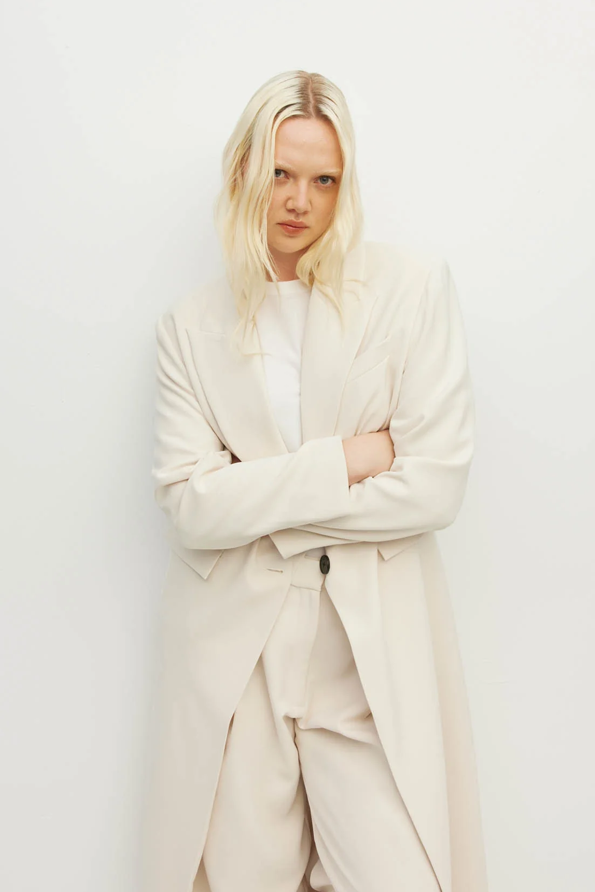 JULIETTE HOGAN MANTELINA COAT POLYESTER MILK CREAM IVORY