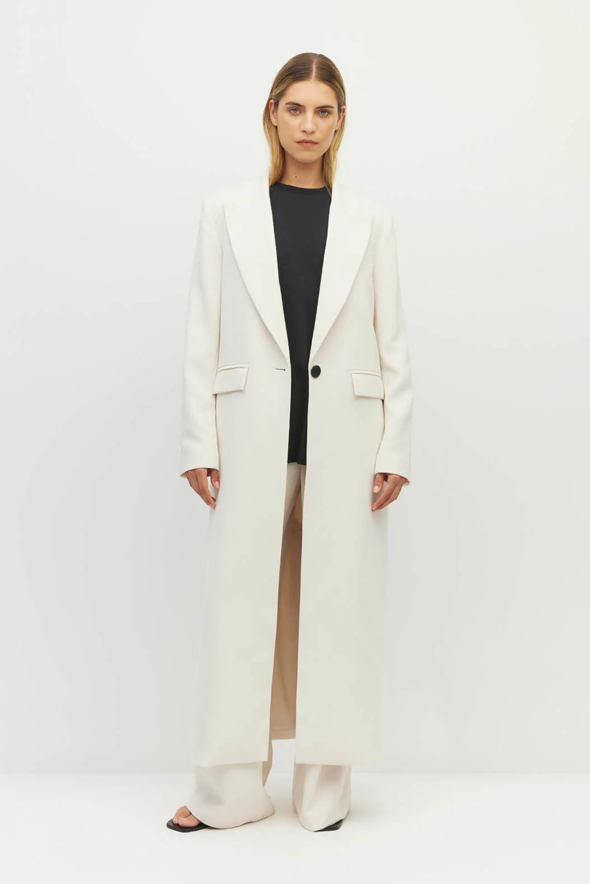 JULIETTE HOGAN MANTELINA COAT POLYESTER MILK CREAM IVORY