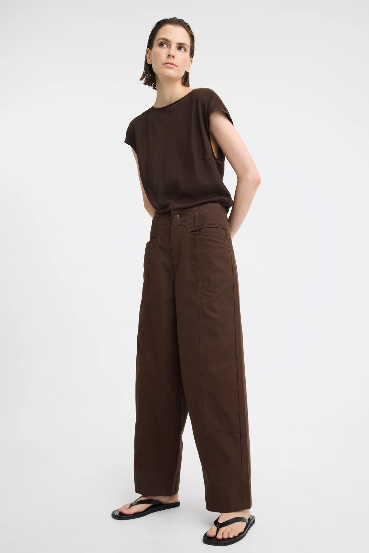 morrison AURORA SILK TOP espresso brown silk