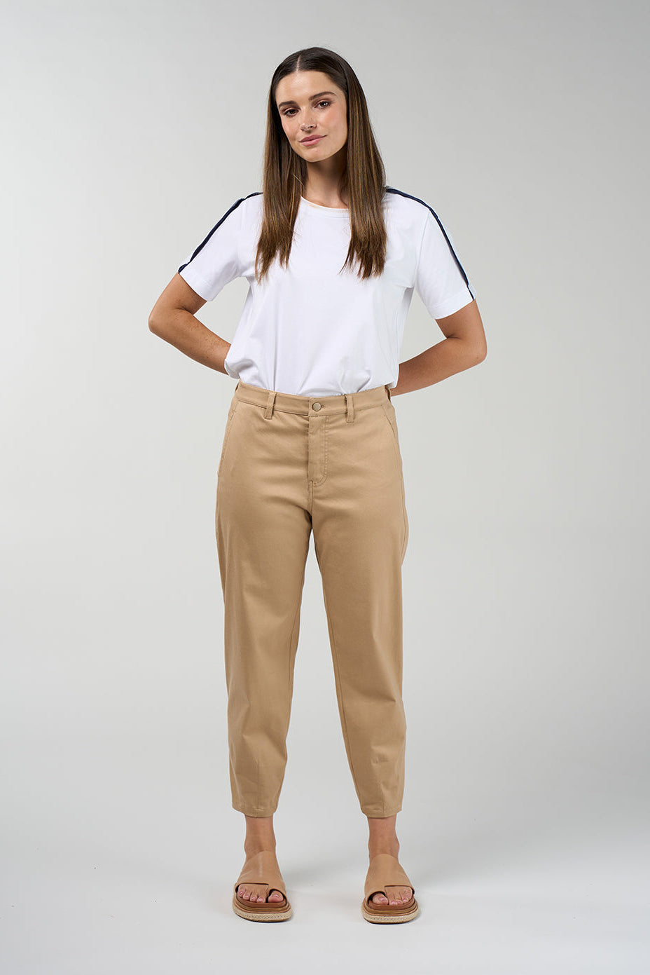 MADLY SWEETLY ESSENCE PANT COTTON SPANDEX NAVY WHITE SAND