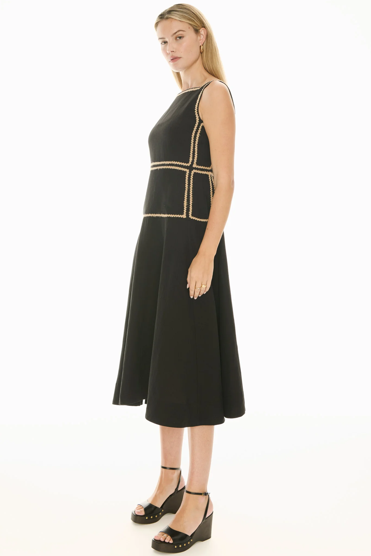 MARLIN RAFFIA TRIM DRESS
