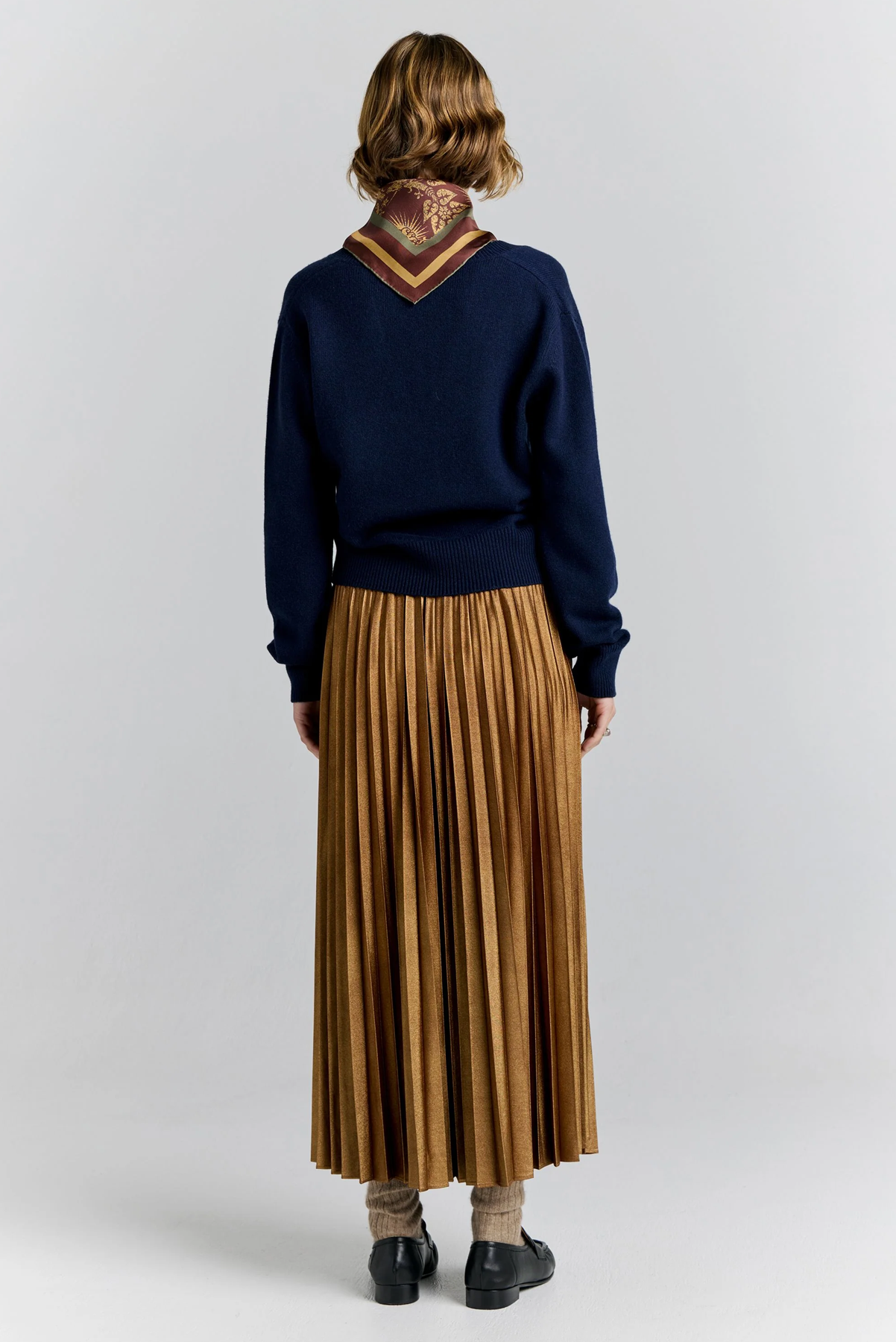 METALLIC SUNRAY PLEATED SKIRT