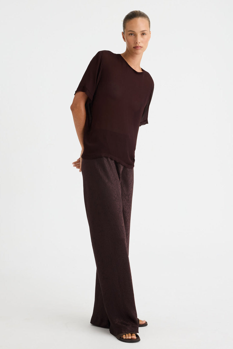 MORRSION SHORT SLEEVED LIZA TOP MAHOGANY