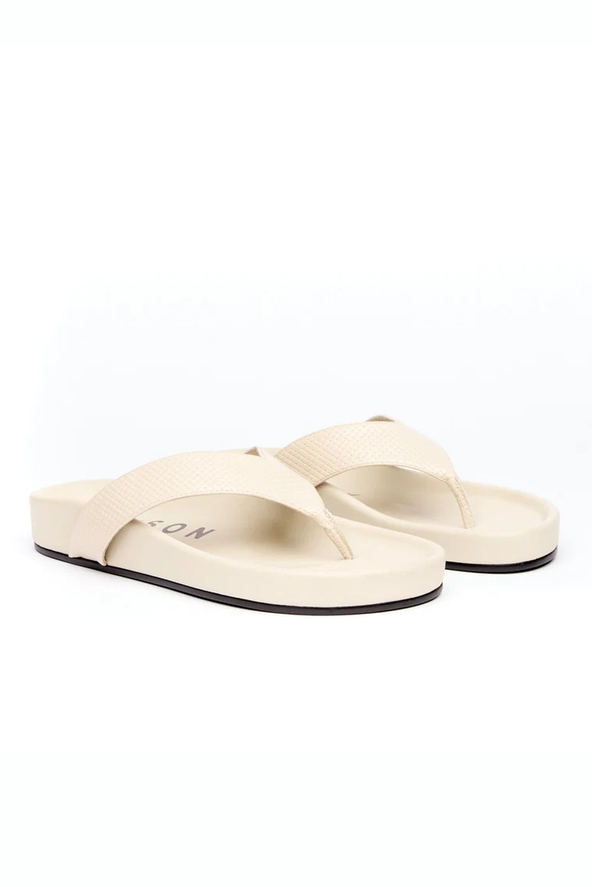 HAEL AND JAX OASIS SANDAL STONE IVORY LEATHER JANDAL