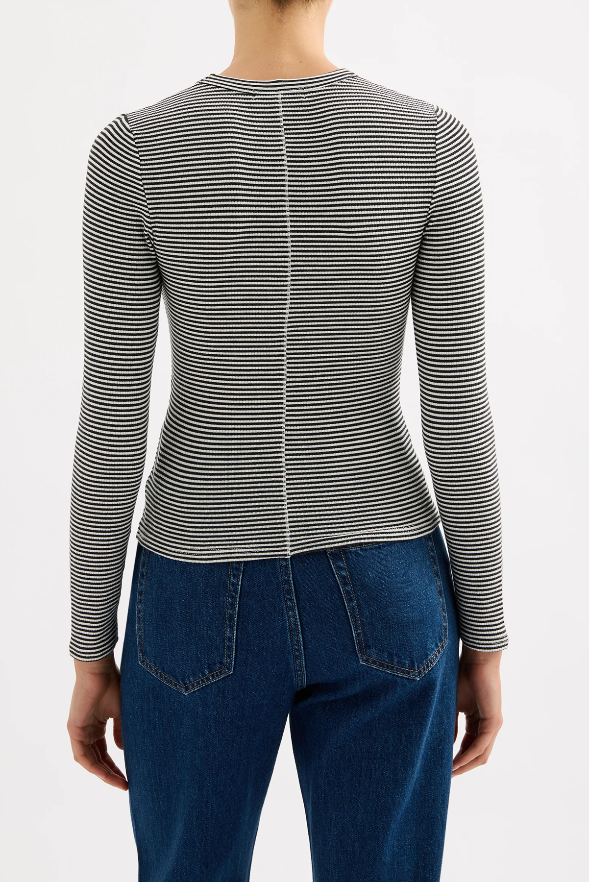 ORGANIC STRIPE RIB LS TEE