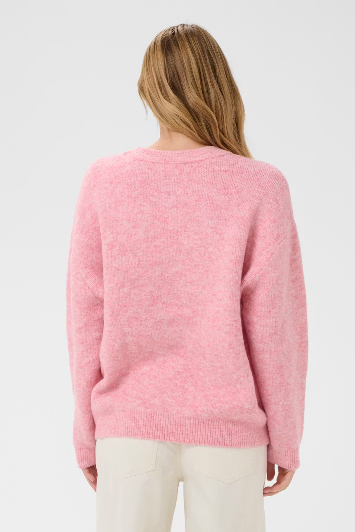 SAINT TROPEZ PARIA PULLOVER ACRYLIC ELASTANE PINK HEART KNIT SWEATER