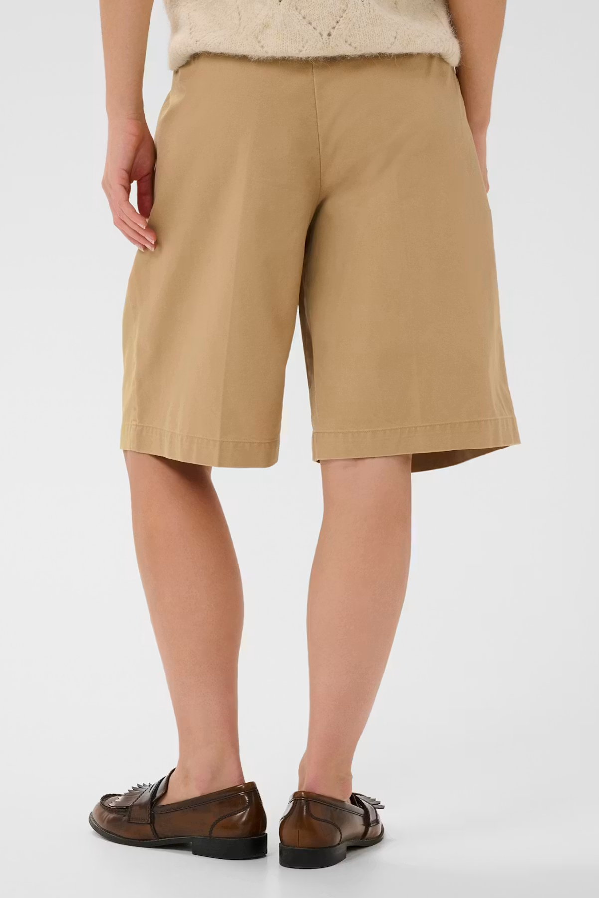 SAINT TROPEZ PARKER SHORTS COTTON LONG SHORTS TAN TIGERS EYE